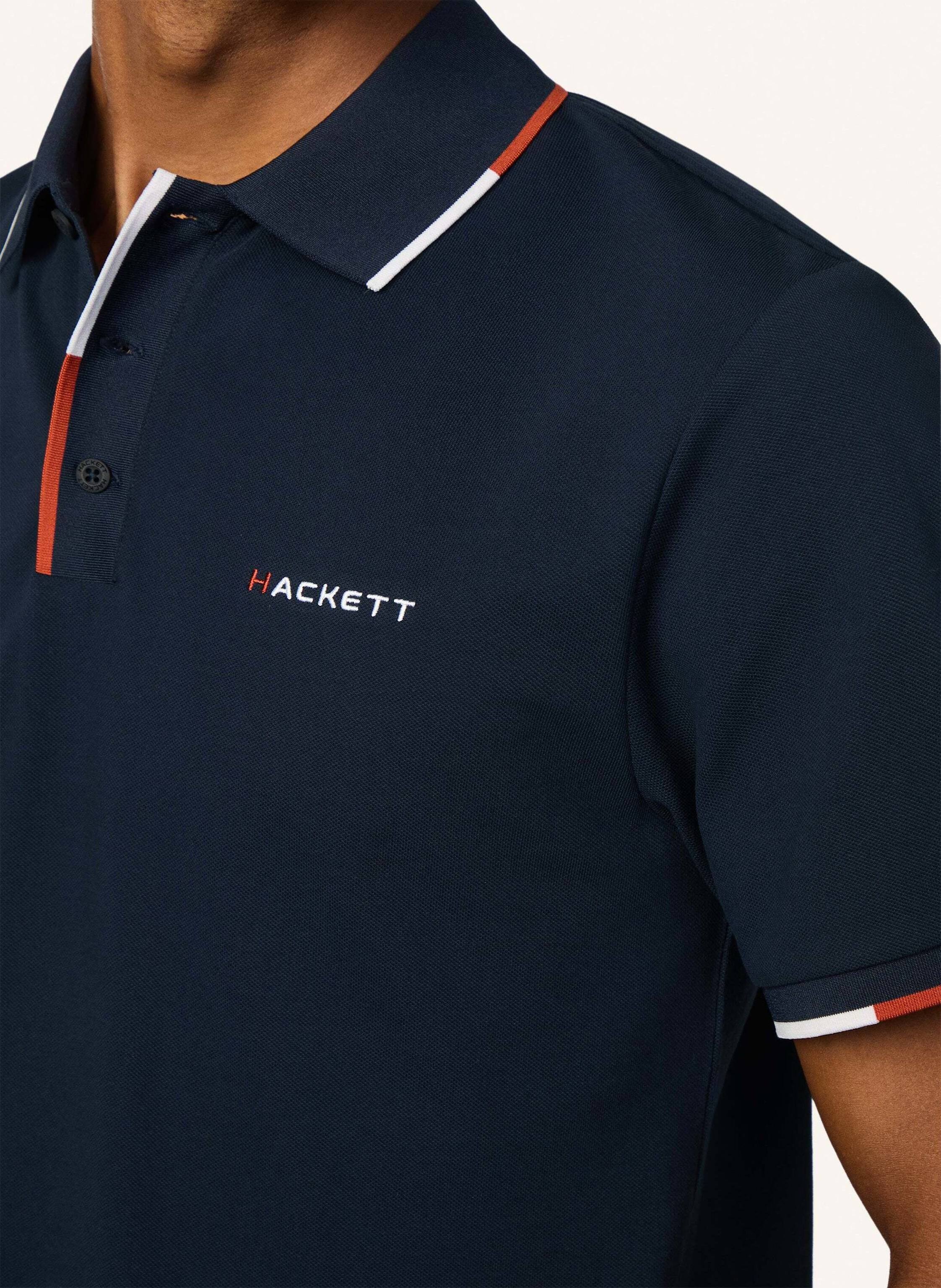 Thumbnail - Hackett London Poloshirt Hs Tipped Clr Placket blau