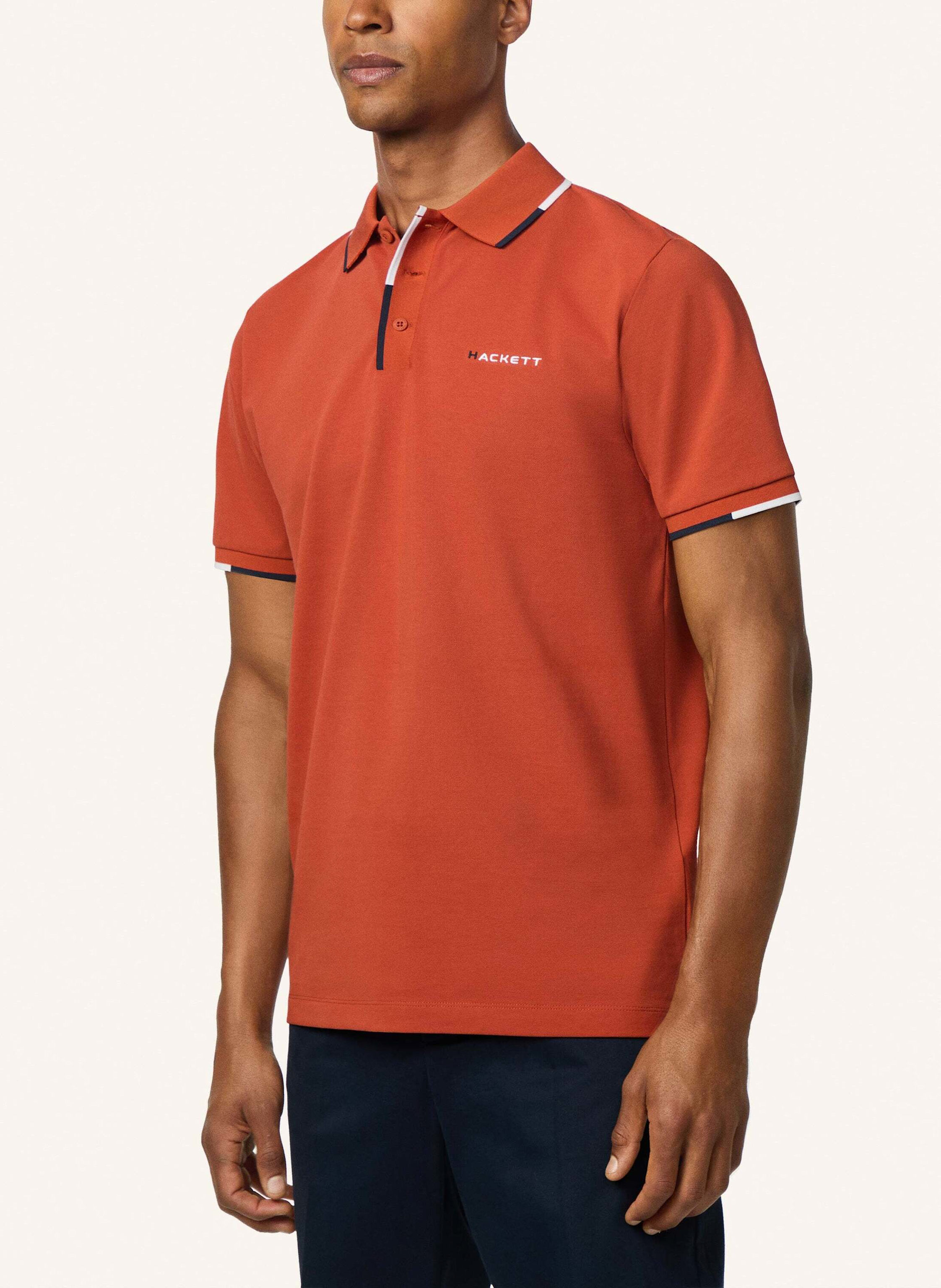 Thumbnail - Hackett London Poloshirt Hs Tipped Clr Placket orange