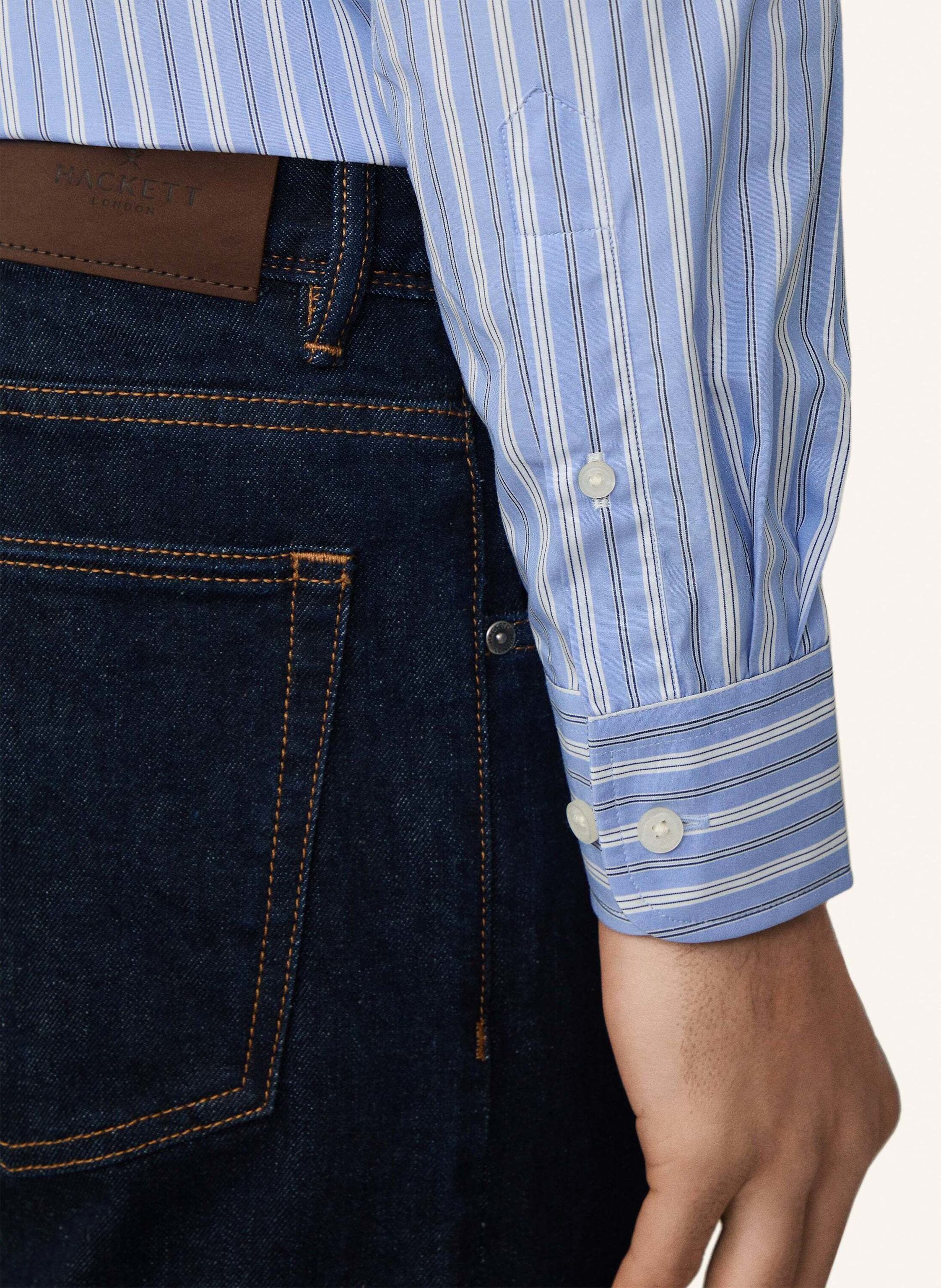 Thumbnail - Hackett London Freizeithemd City Multi Stripe blau