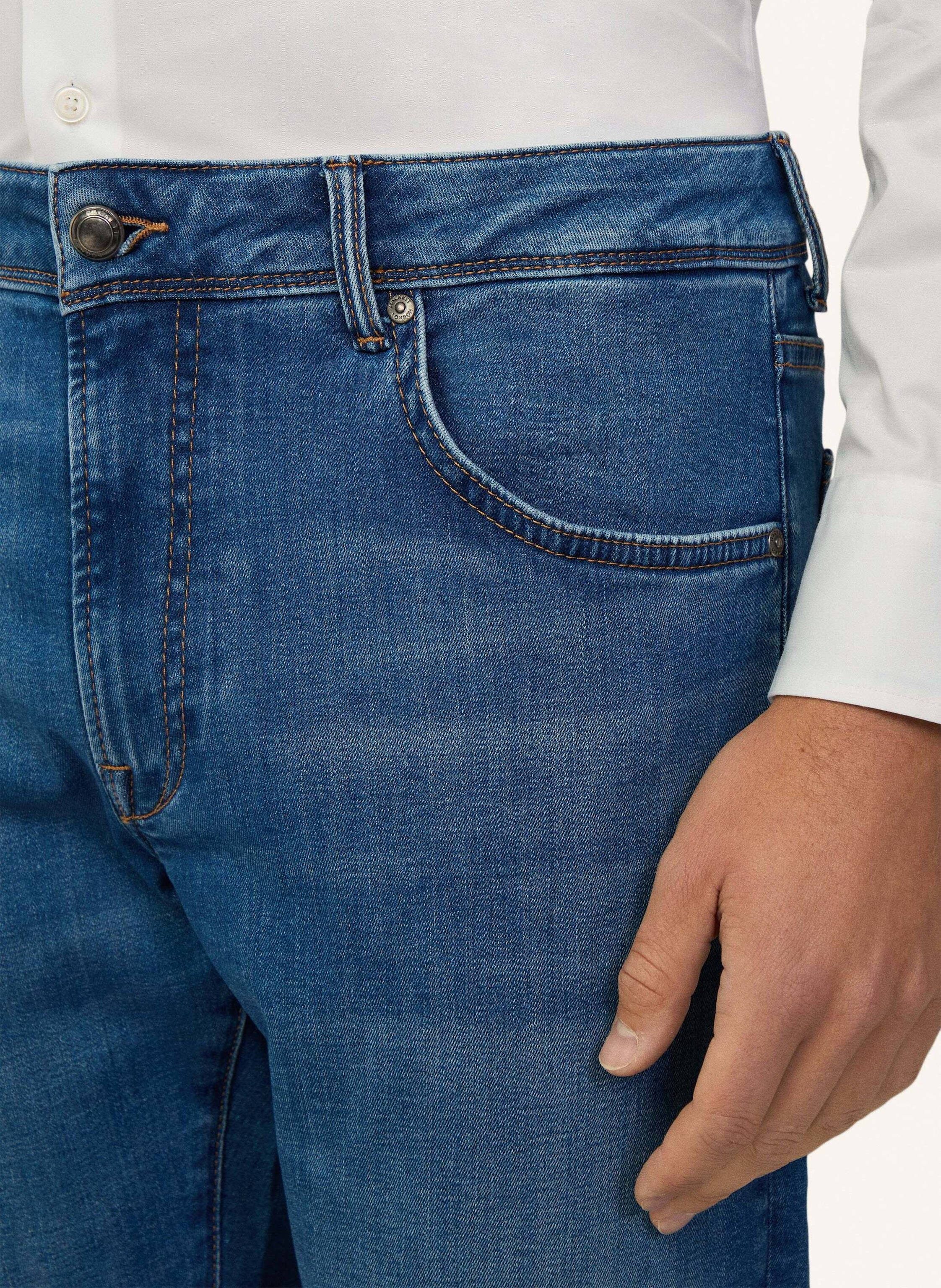 Thumbnail - Hackett London Jeans Overall Powerflex Lt Wash blau