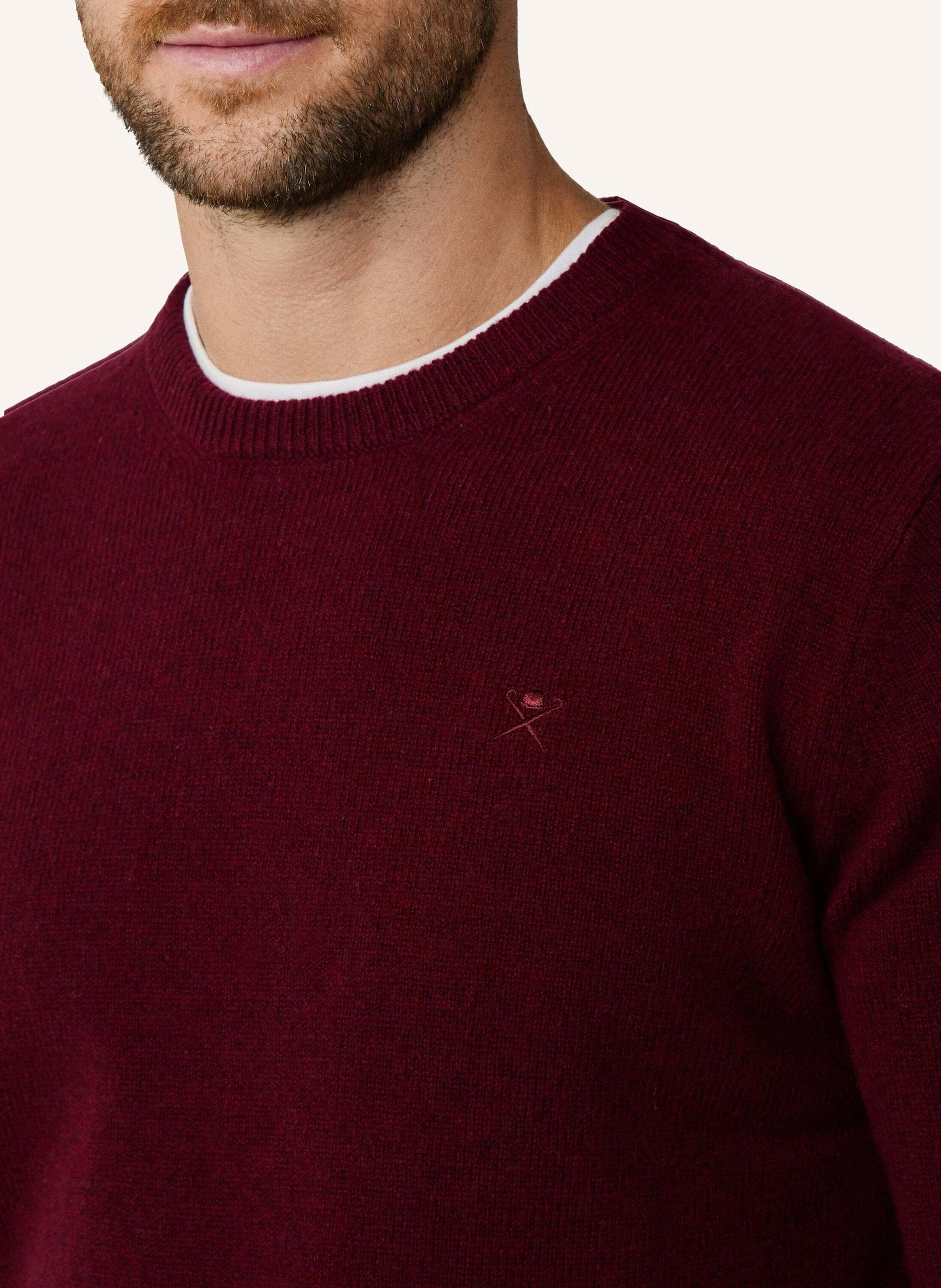 Thumbnail - Hackett London Pullover Lambswool Crew rot