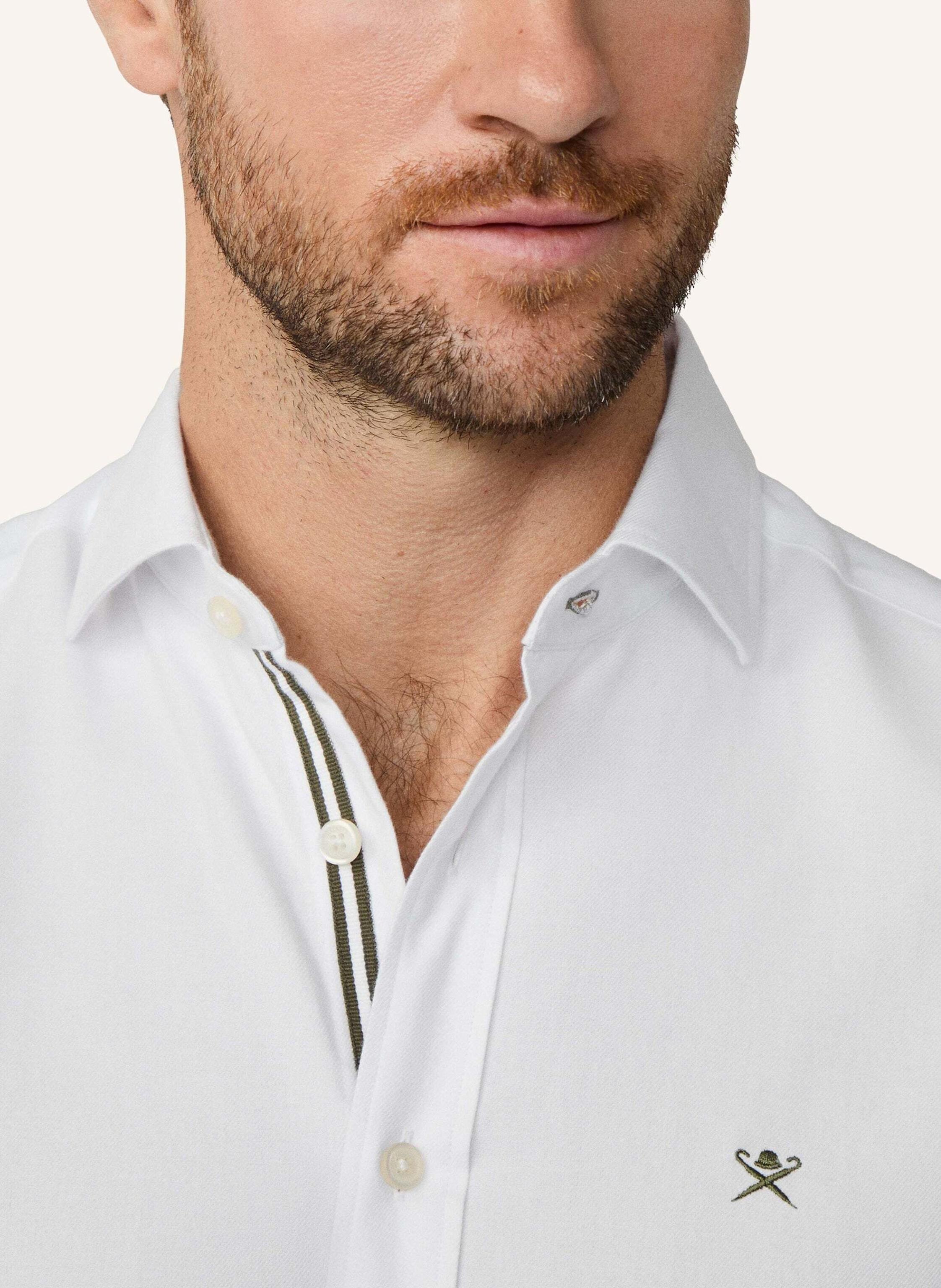 Thumbnail - Hackett London Freizeithemd Flannel Tape weiss