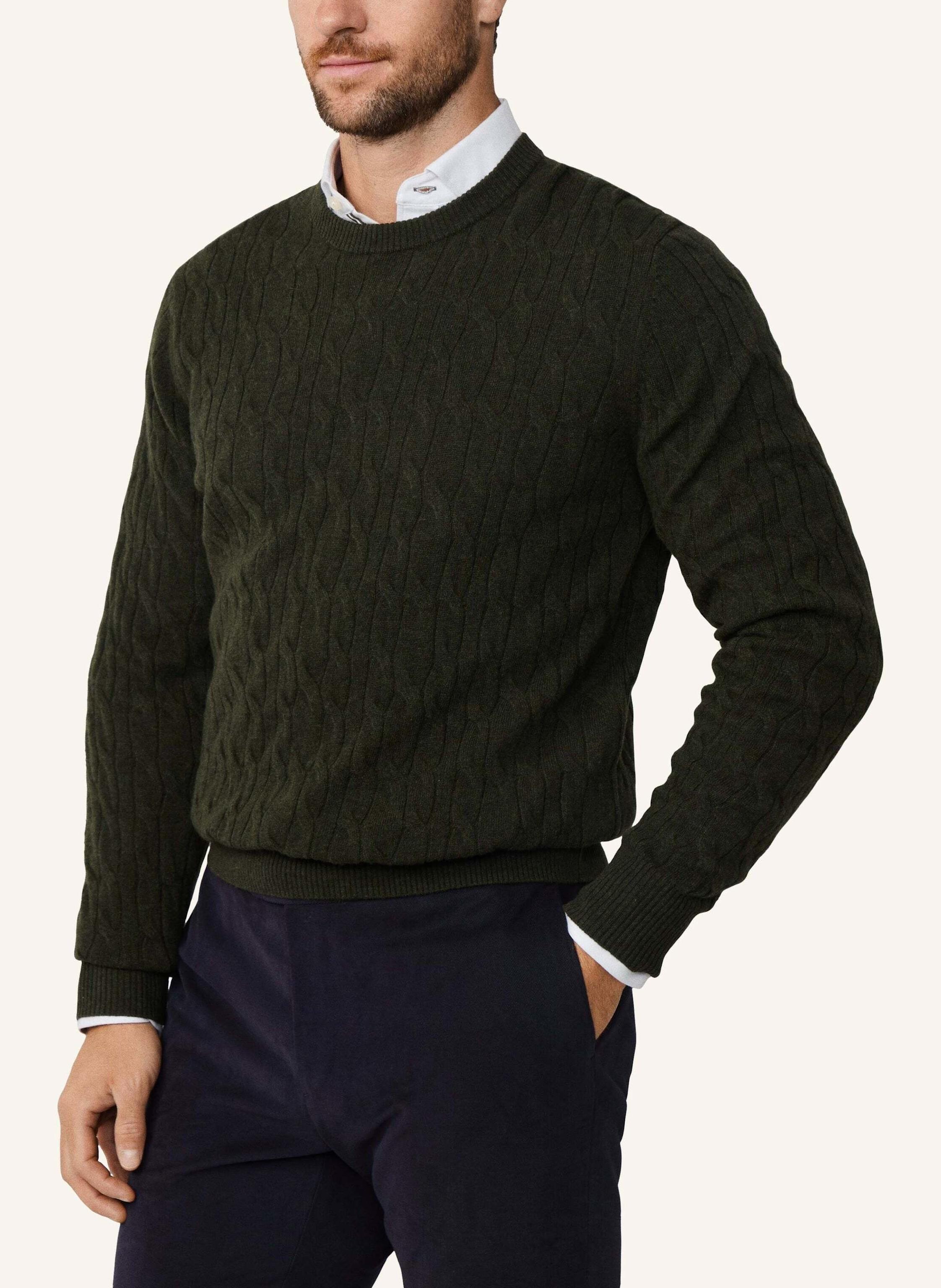 Thumbnail - Hackett London Pullover Lw Cable Crew gruen