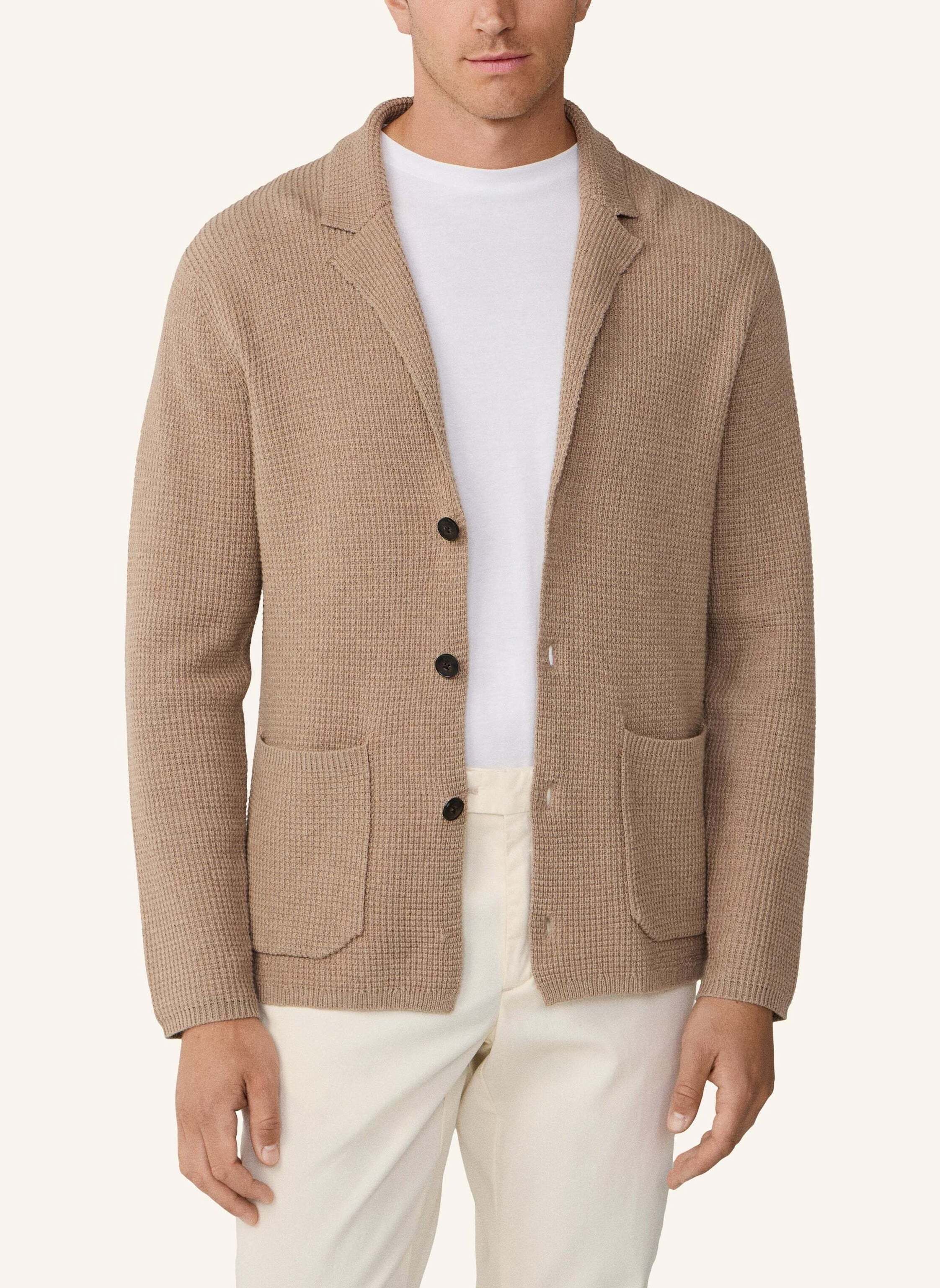 Thumbnail - Hackett London Strickjacken Cardigan Soft Knit Blazer beige