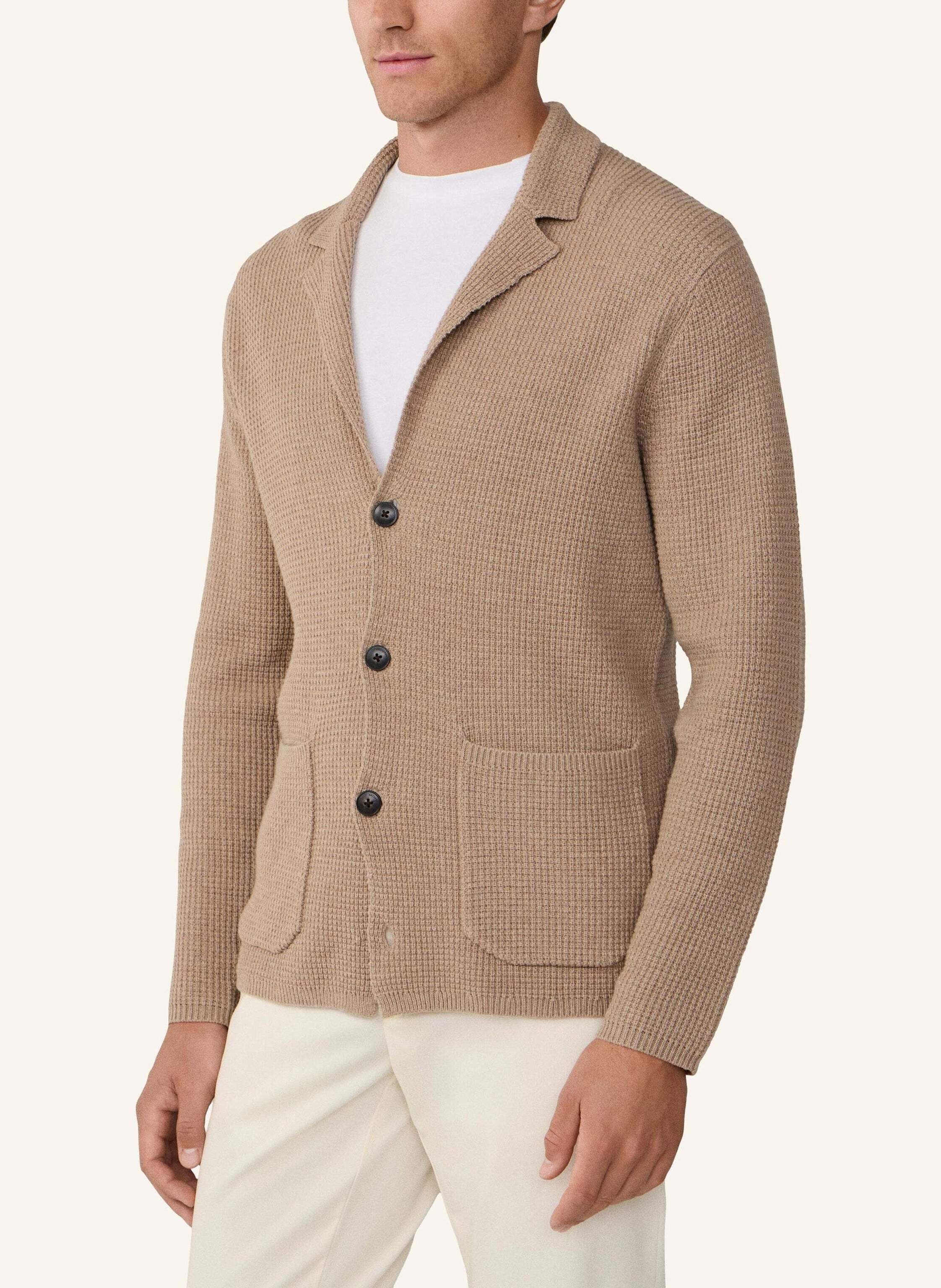 Thumbnail - Hackett London Strickjacken Cardigan Soft Knit Blazer beige