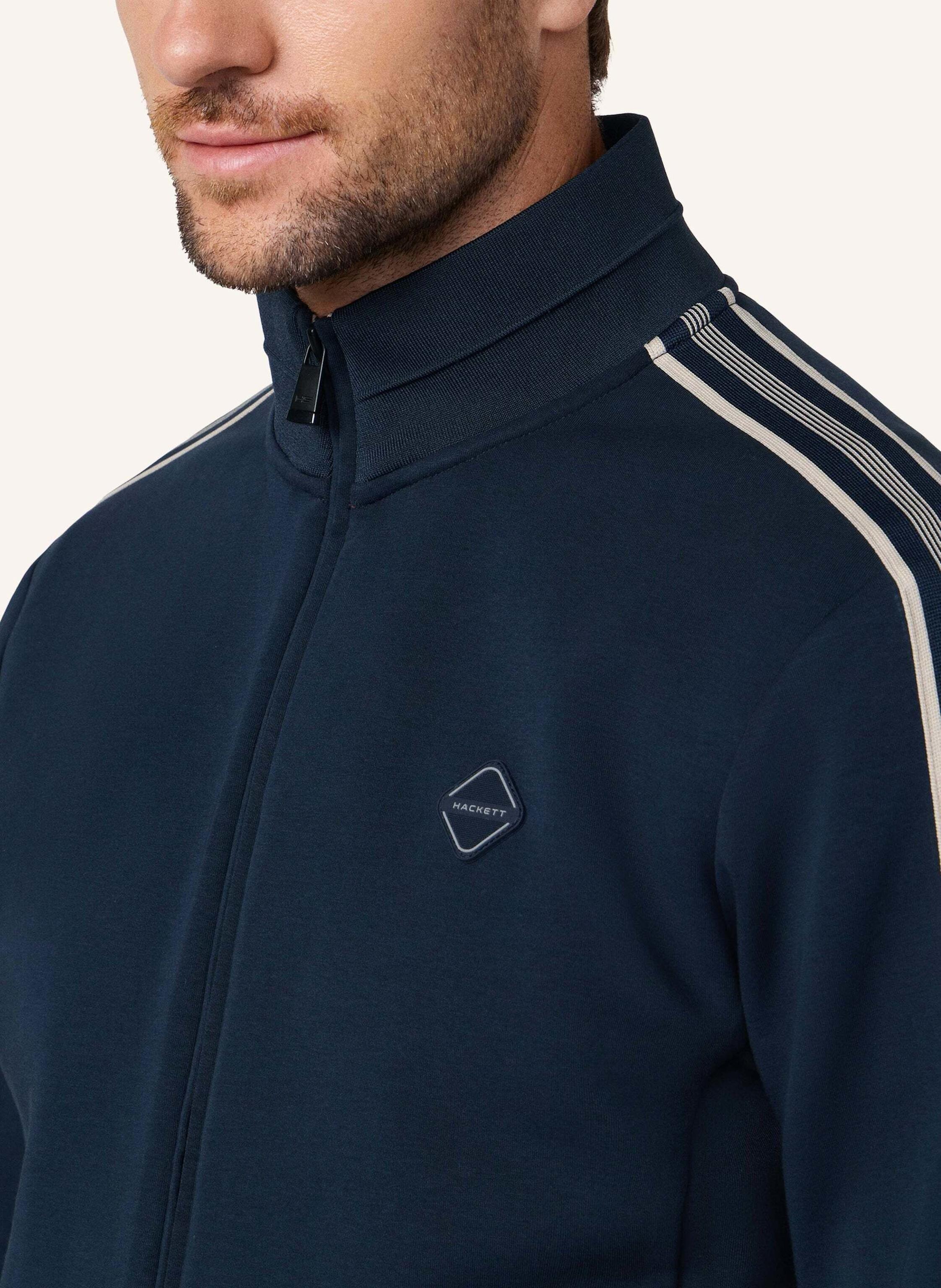 Thumbnail - Hackett London Hoodiejacke Hs Tape Track Fz blau