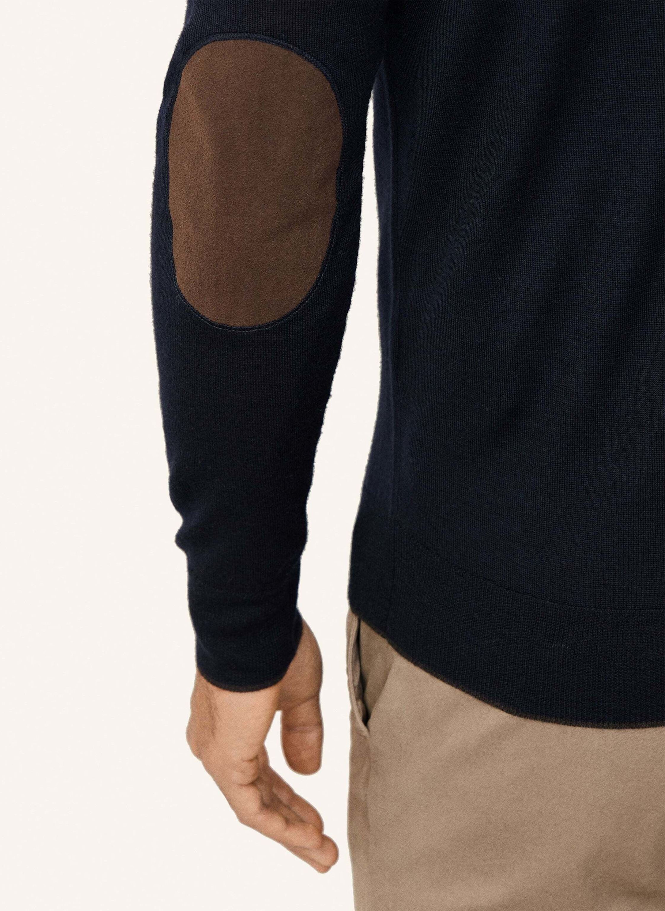 Thumbnail - Hackett London Pullover Merino Silk Hzip blau