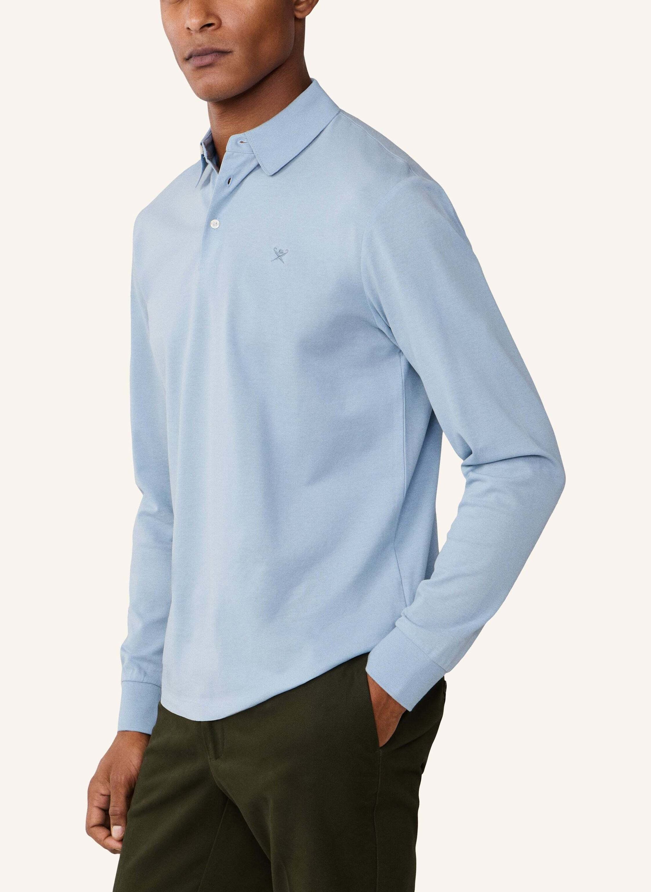 Thumbnail - Hackett London Poloshirt Fashioned Collar Ls blau