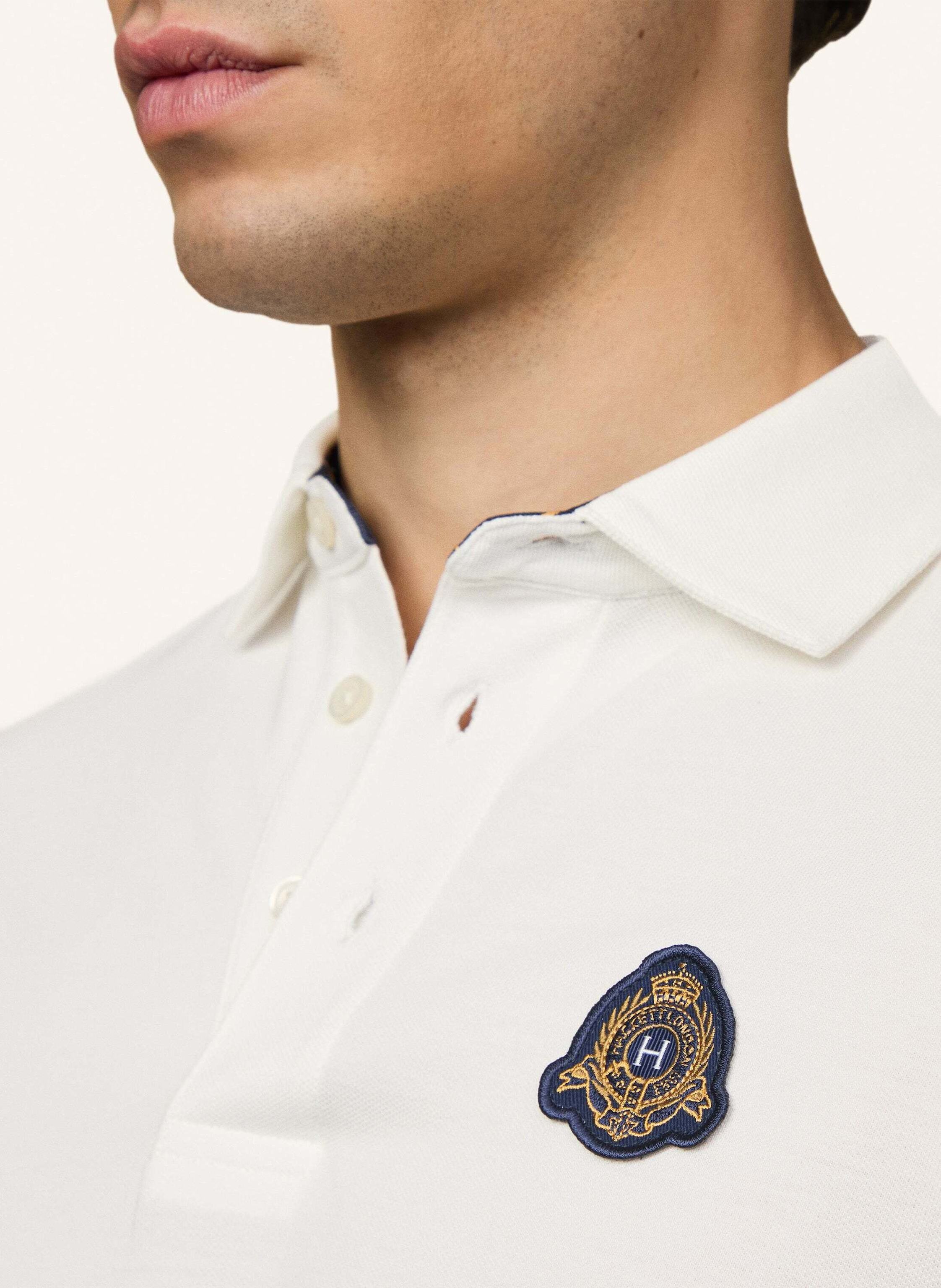 Thumbnail - Hackett London Poloshirt Heritage Crest Lgo Ls weiss