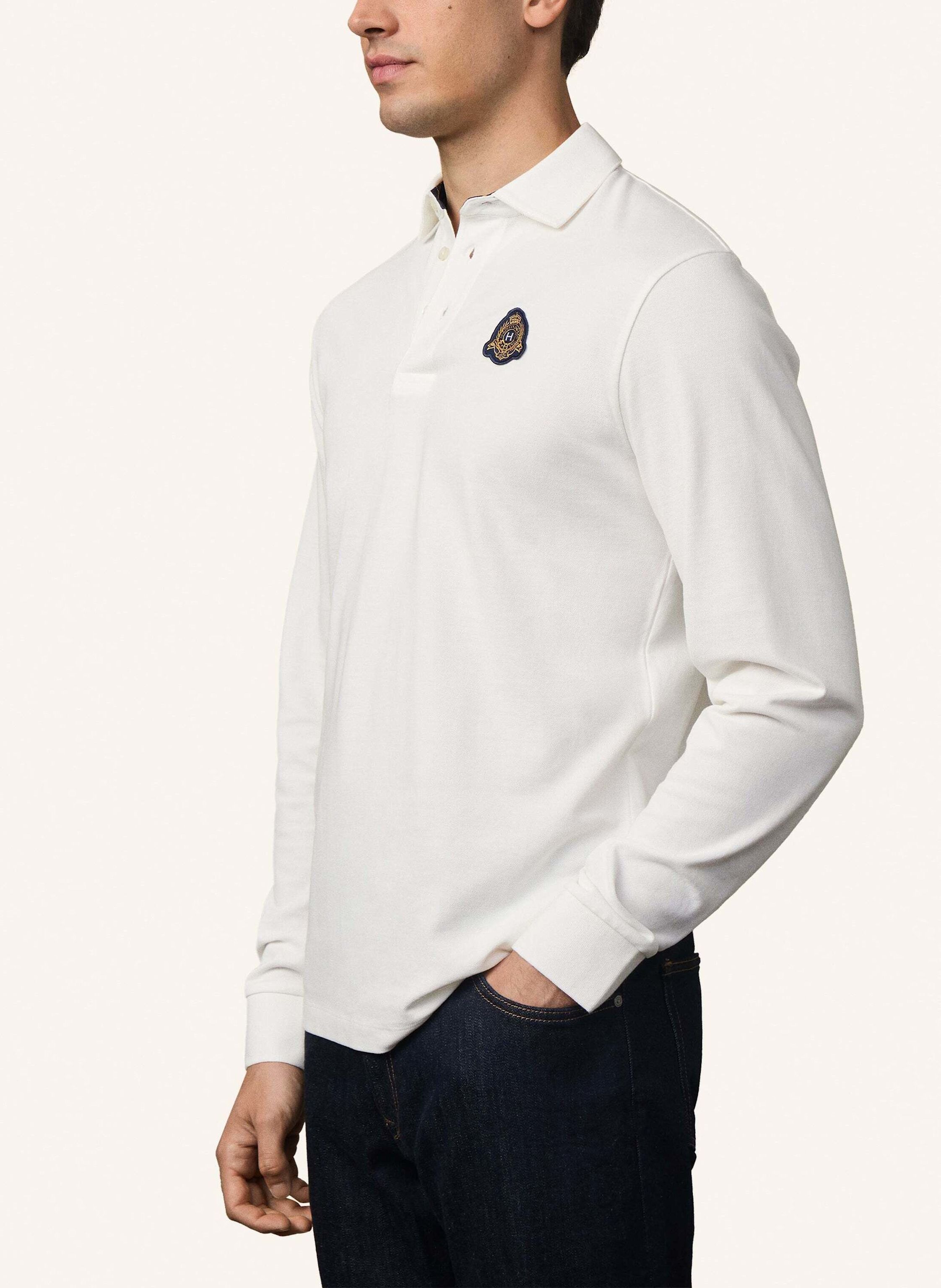 Thumbnail - Hackett London Poloshirt Heritage Crest Lgo Ls weiss