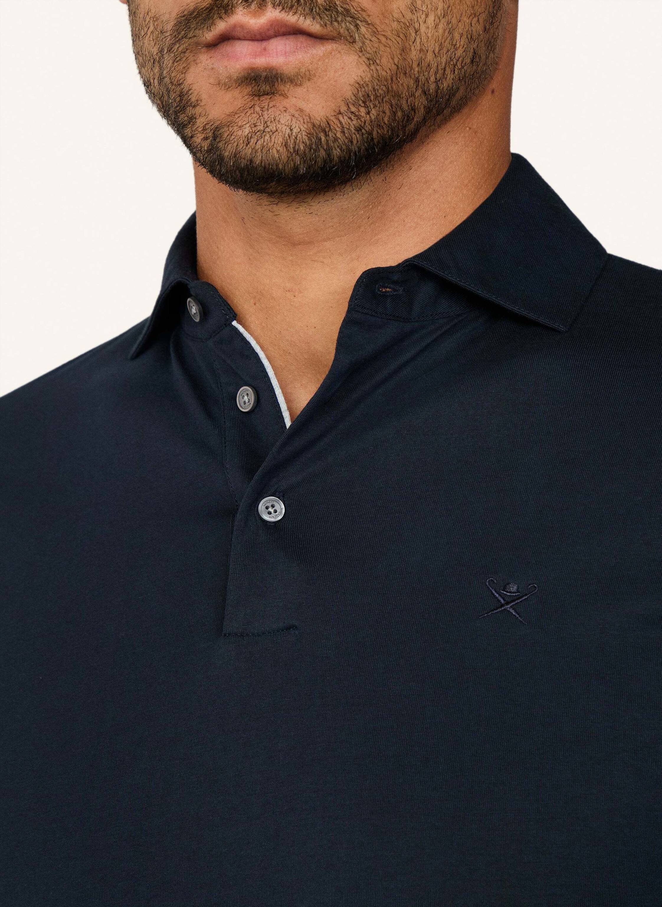 Thumbnail - Hackett London Poloshirt Pima Cotton Polo Ls blau