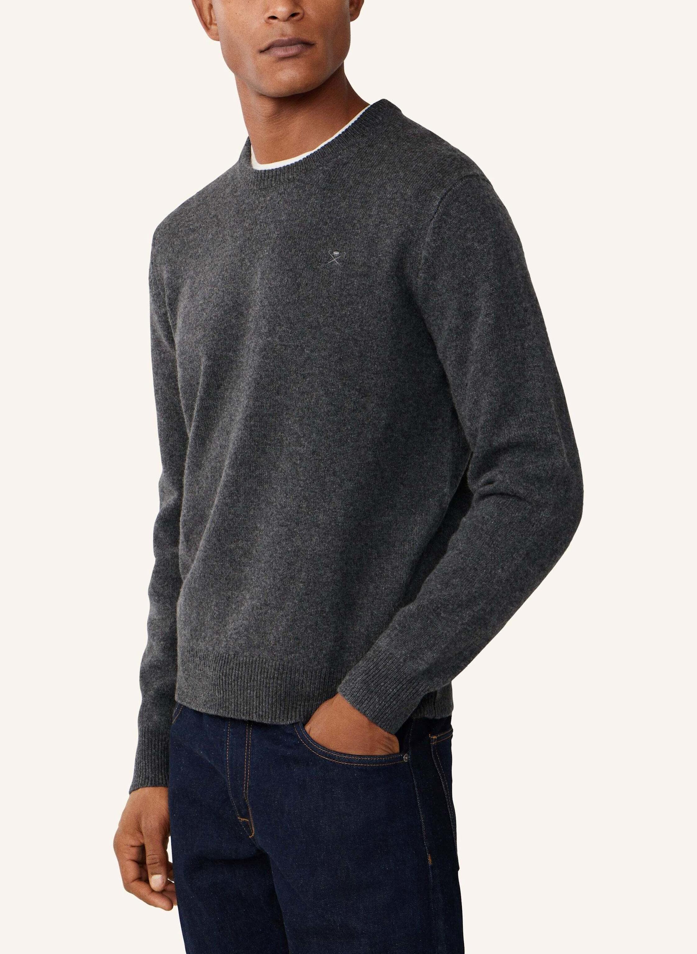 Thumbnail - Hackett London Pullover Lambswool Crew grau