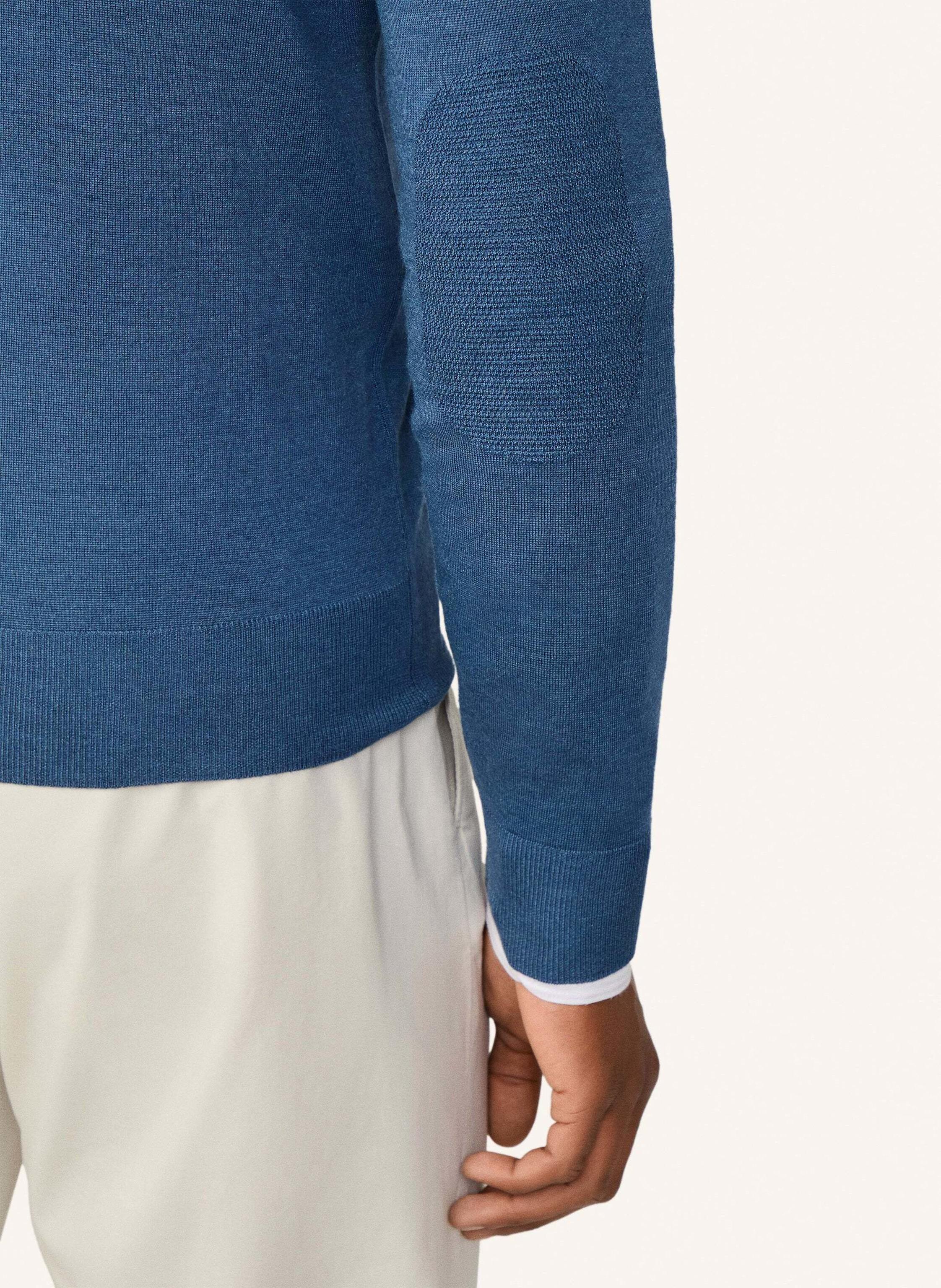 Thumbnail - Hackett London Pullover Gmd Merino Silk Vneck blau