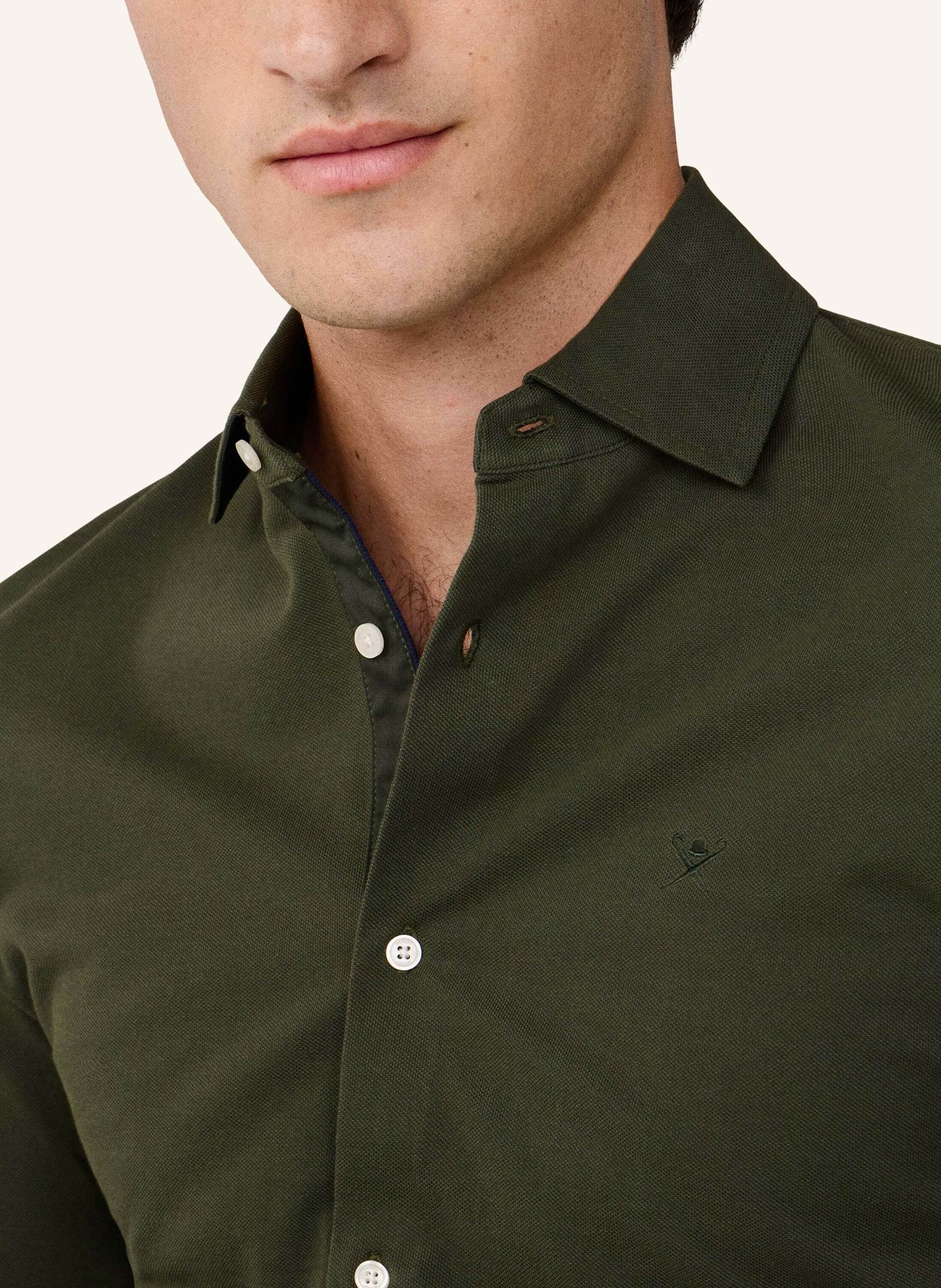 Thumbnail - Hackett London Poloshirt Piped Shirt Polo Ls gruen