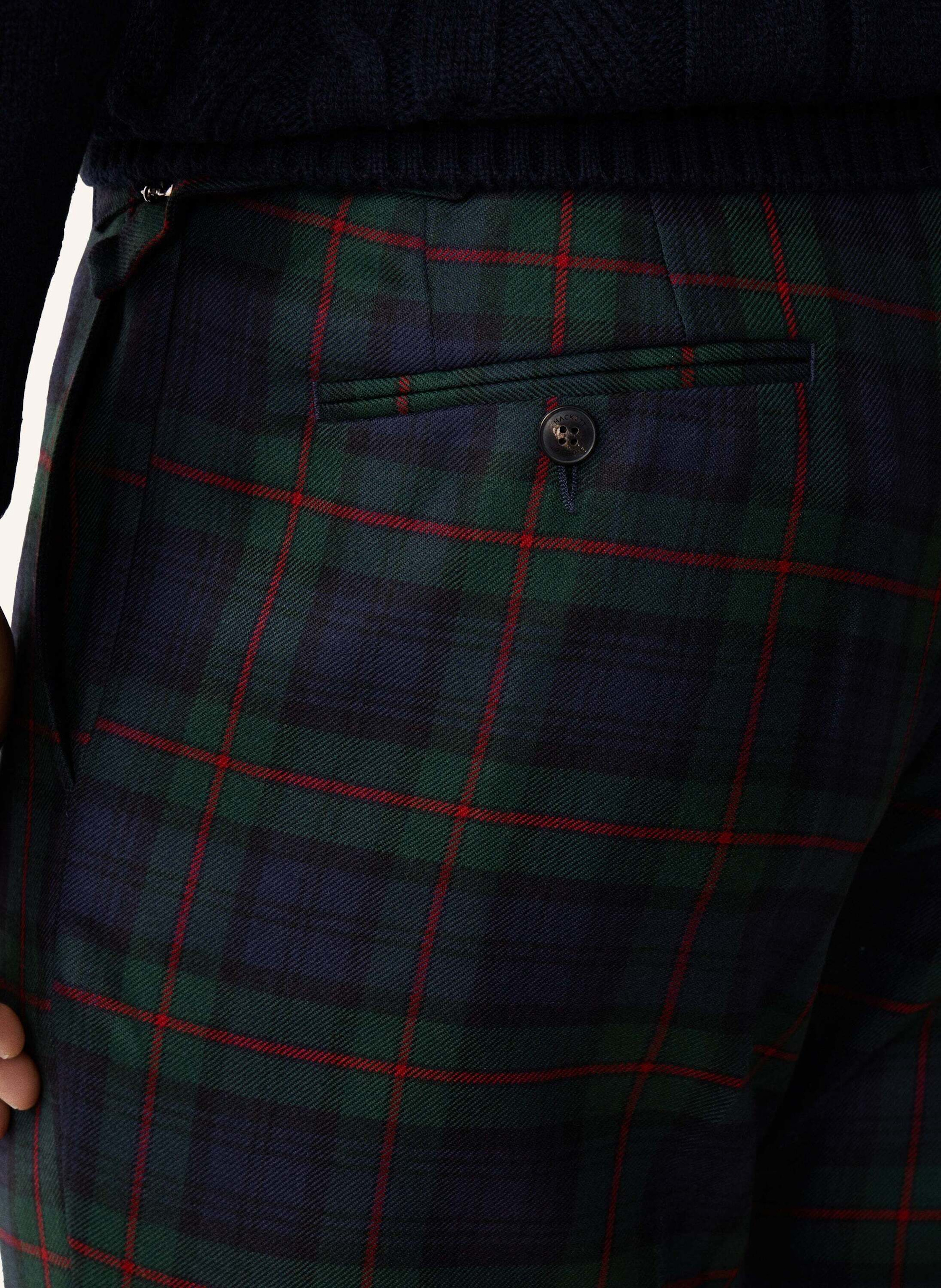 Thumbnail - Hackett London Businesshose Green Tartan Trs gruen