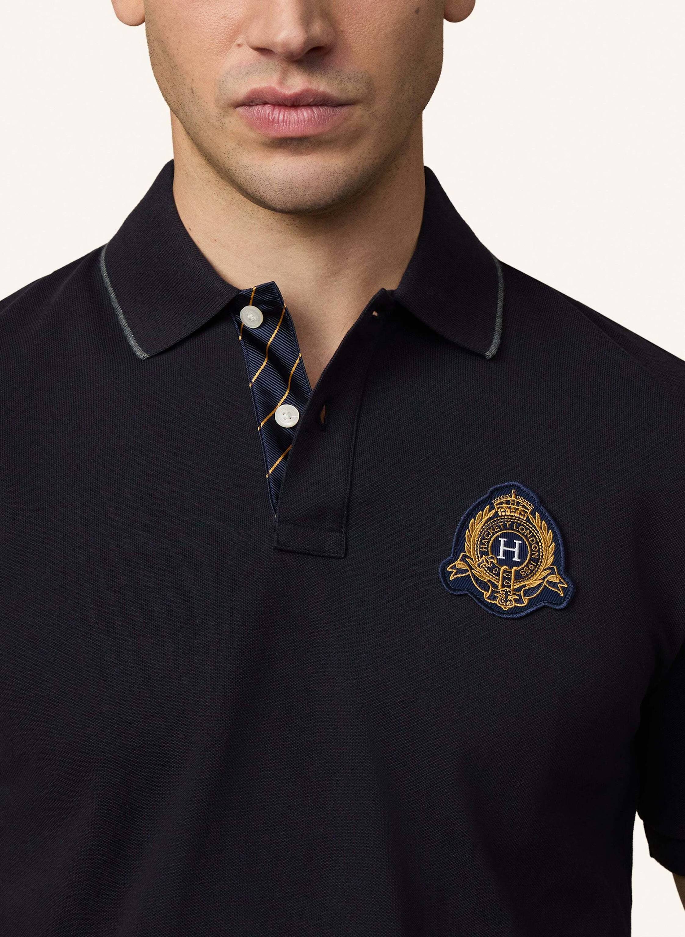Thumbnail - Hackett London Poloshirt Heritage Crest Logo blau