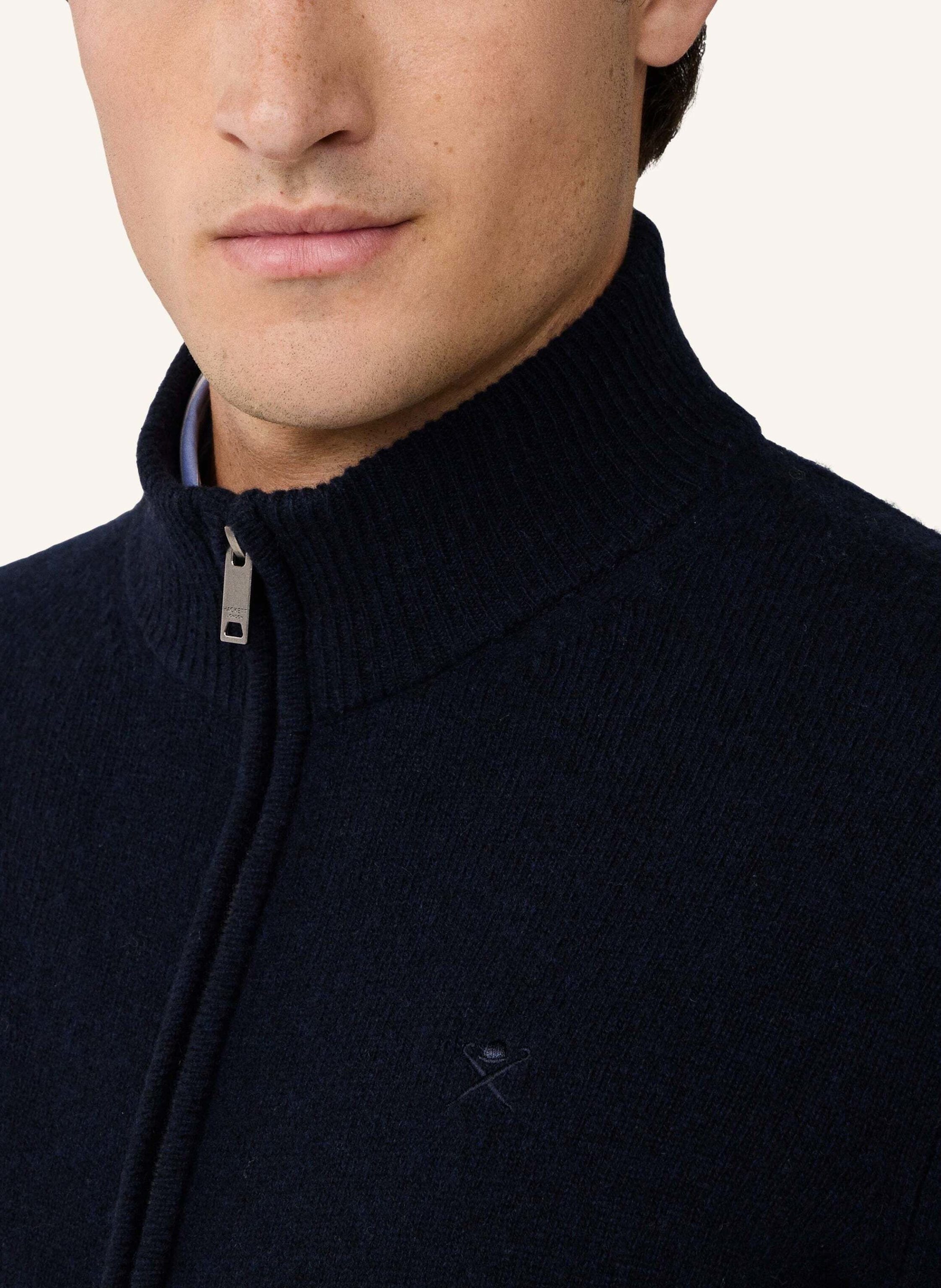 Thumbnail - Hackett London Strickjacken Cardigan Lambswool Fzip blau