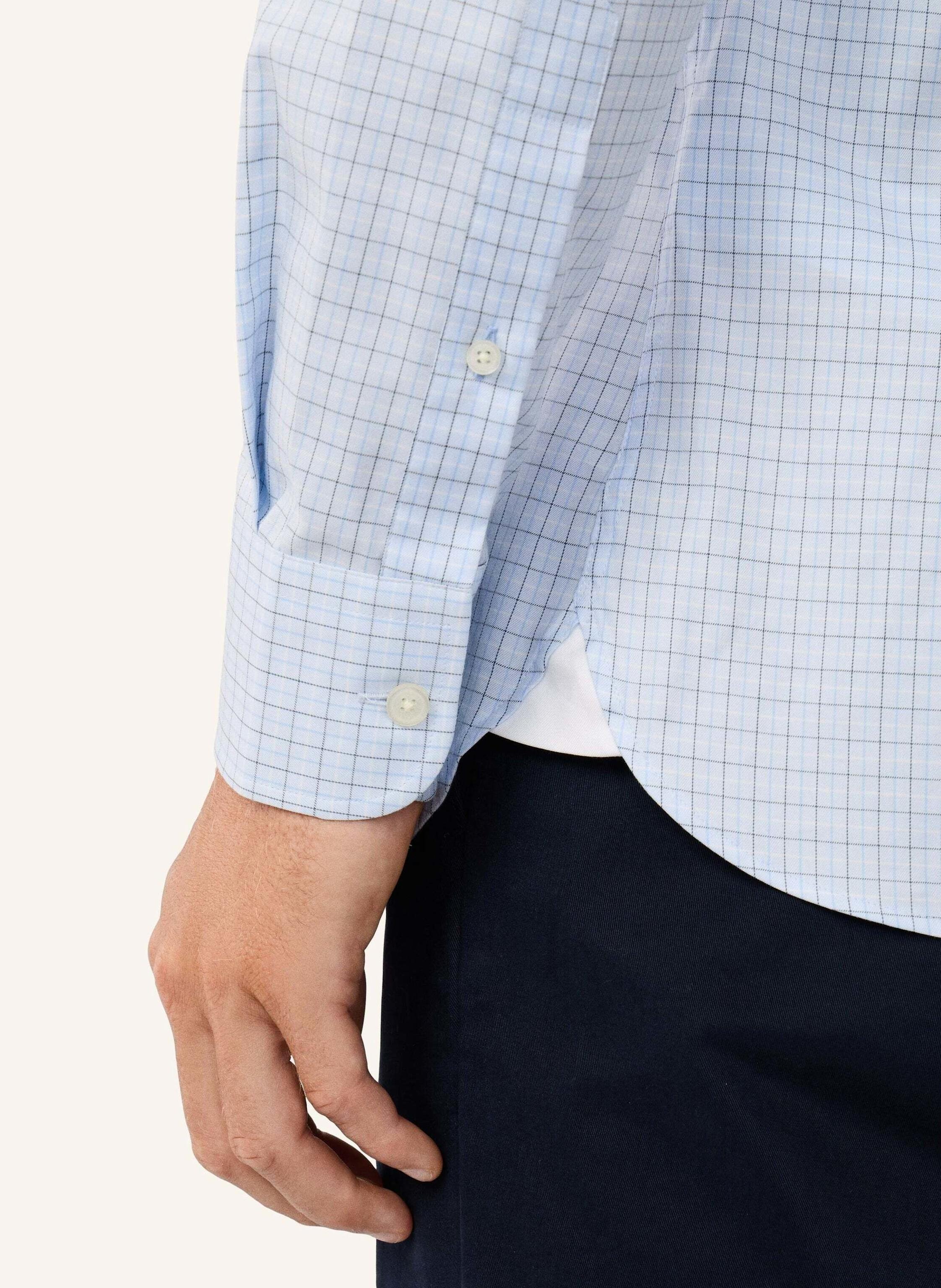 Thumbnail - Hackett London Freizeithemd Sky Tattersall blau