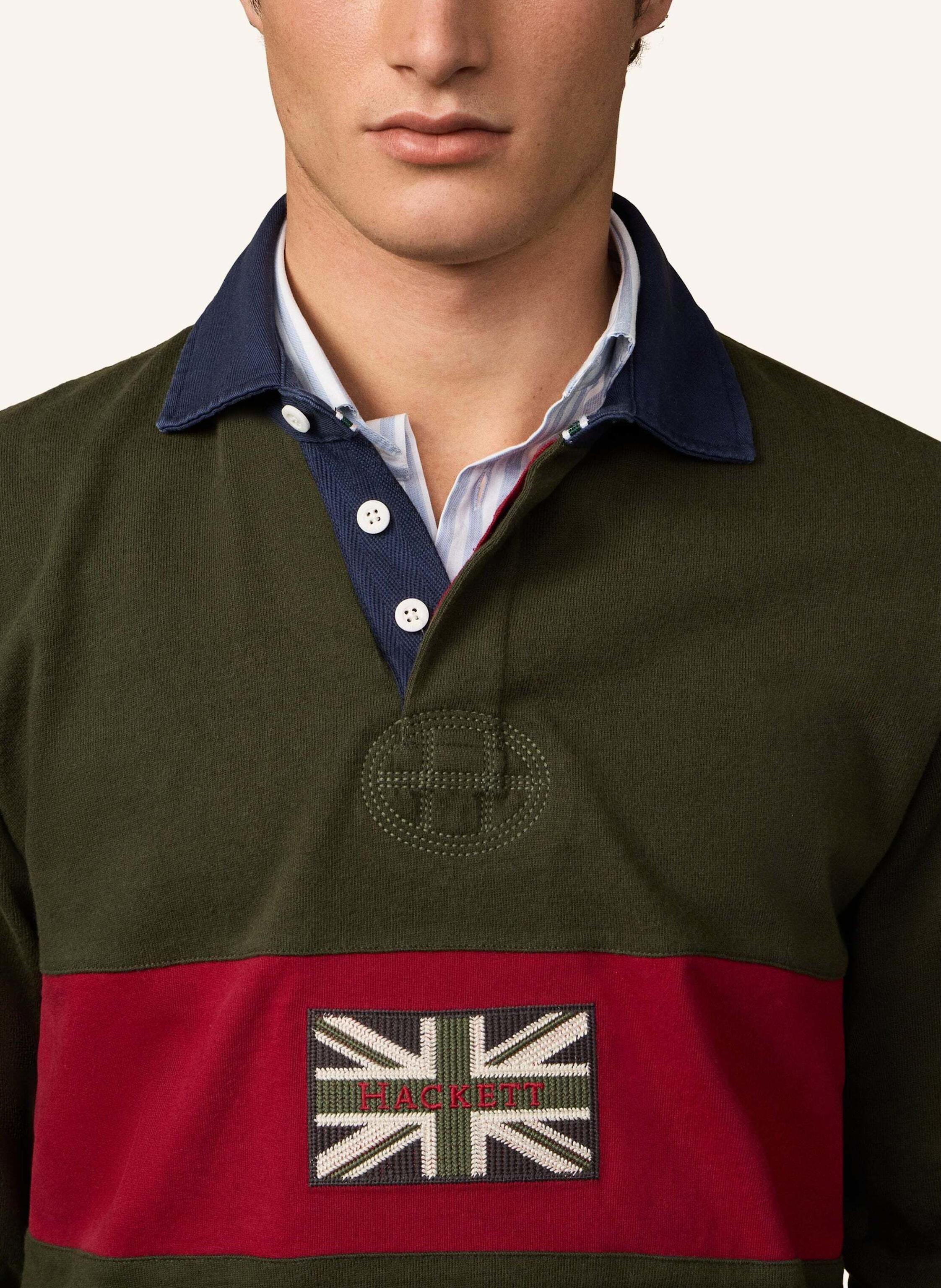 Thumbnail - Hackett London Poloshirt Heritage Peaks Rugby gruen