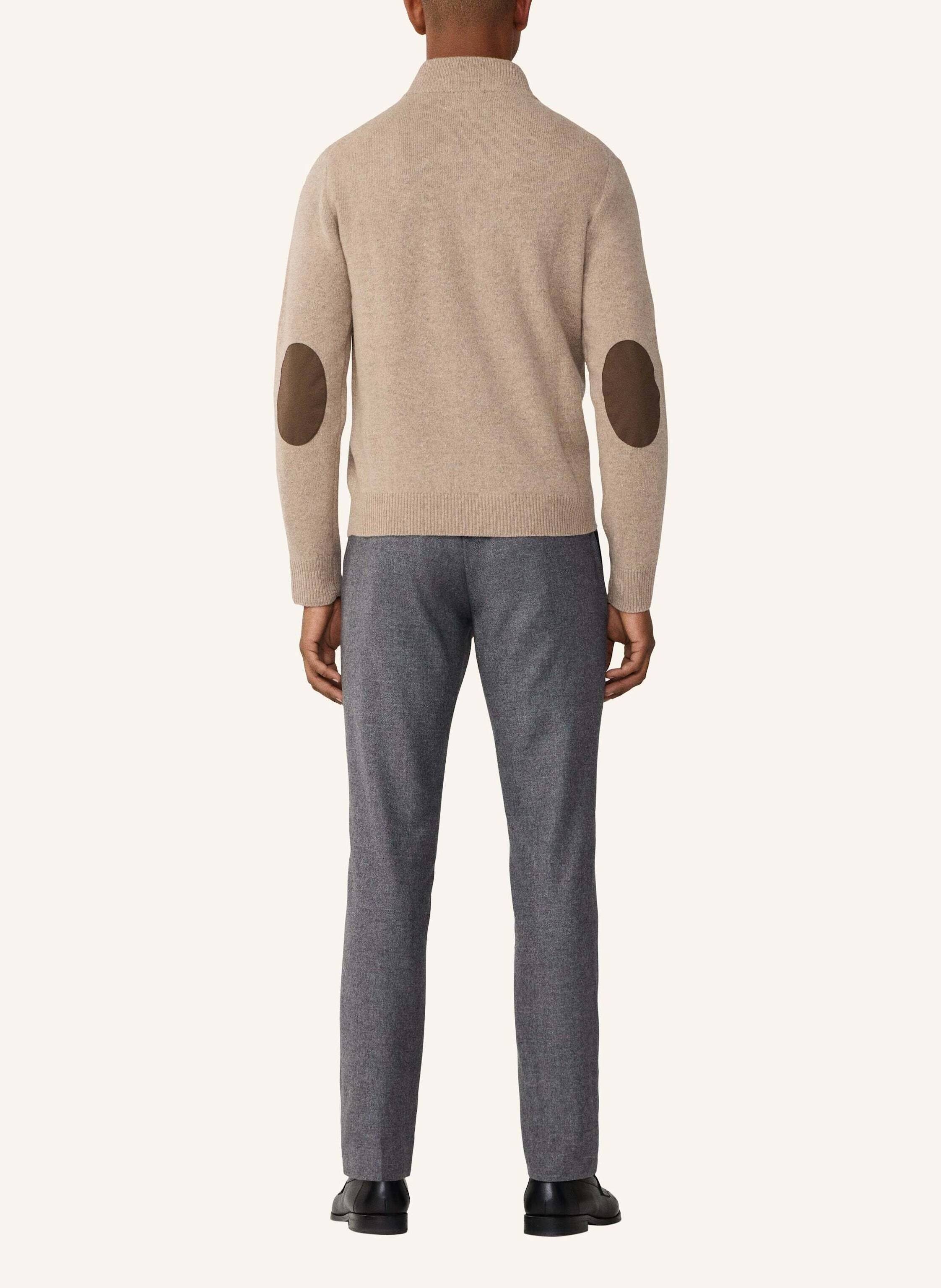 Thumbnail - Hackett London Pullover Lambswool Hzip beige