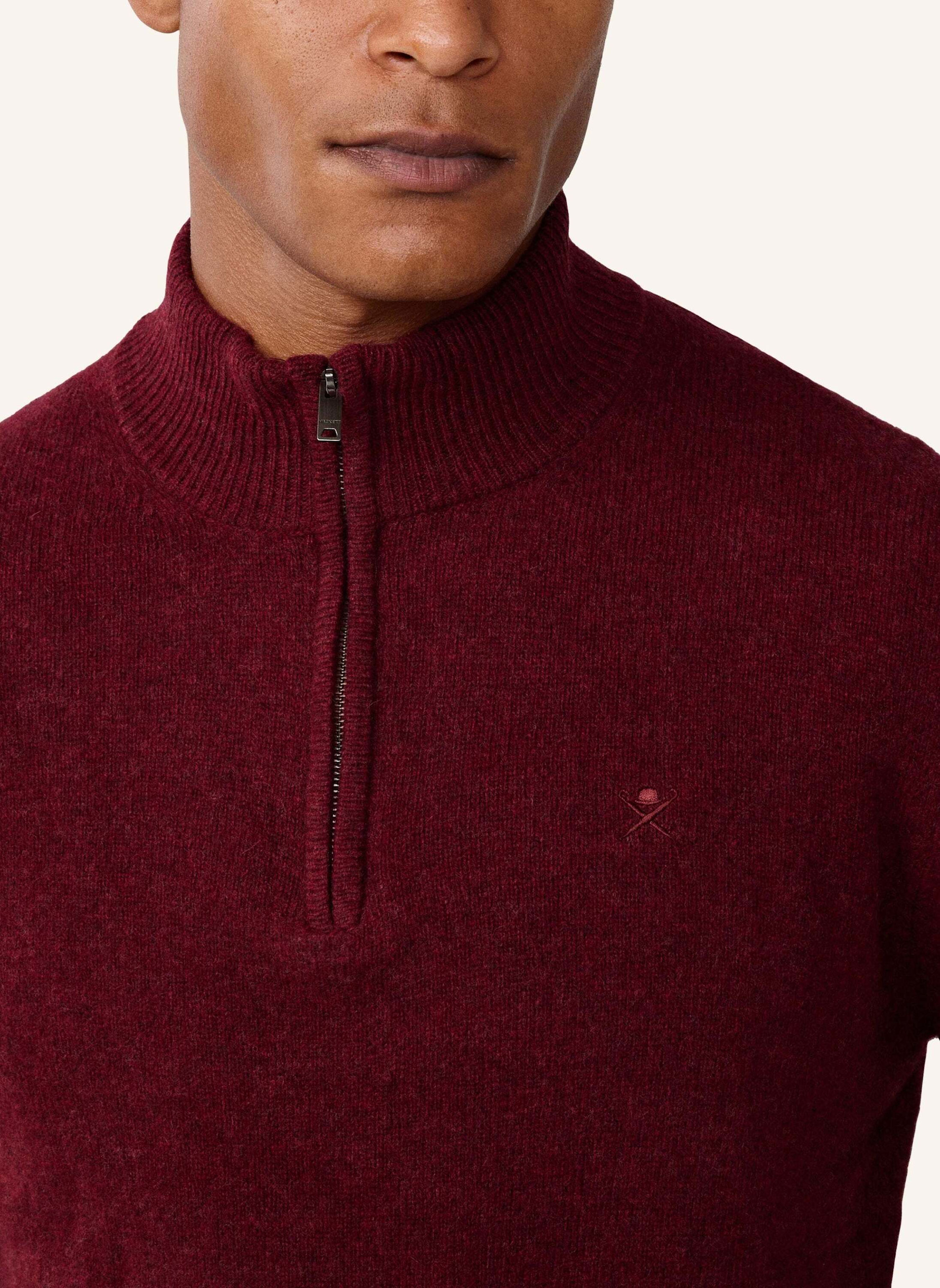 Thumbnail - Hackett London Pullover Lambswool Hzip rot