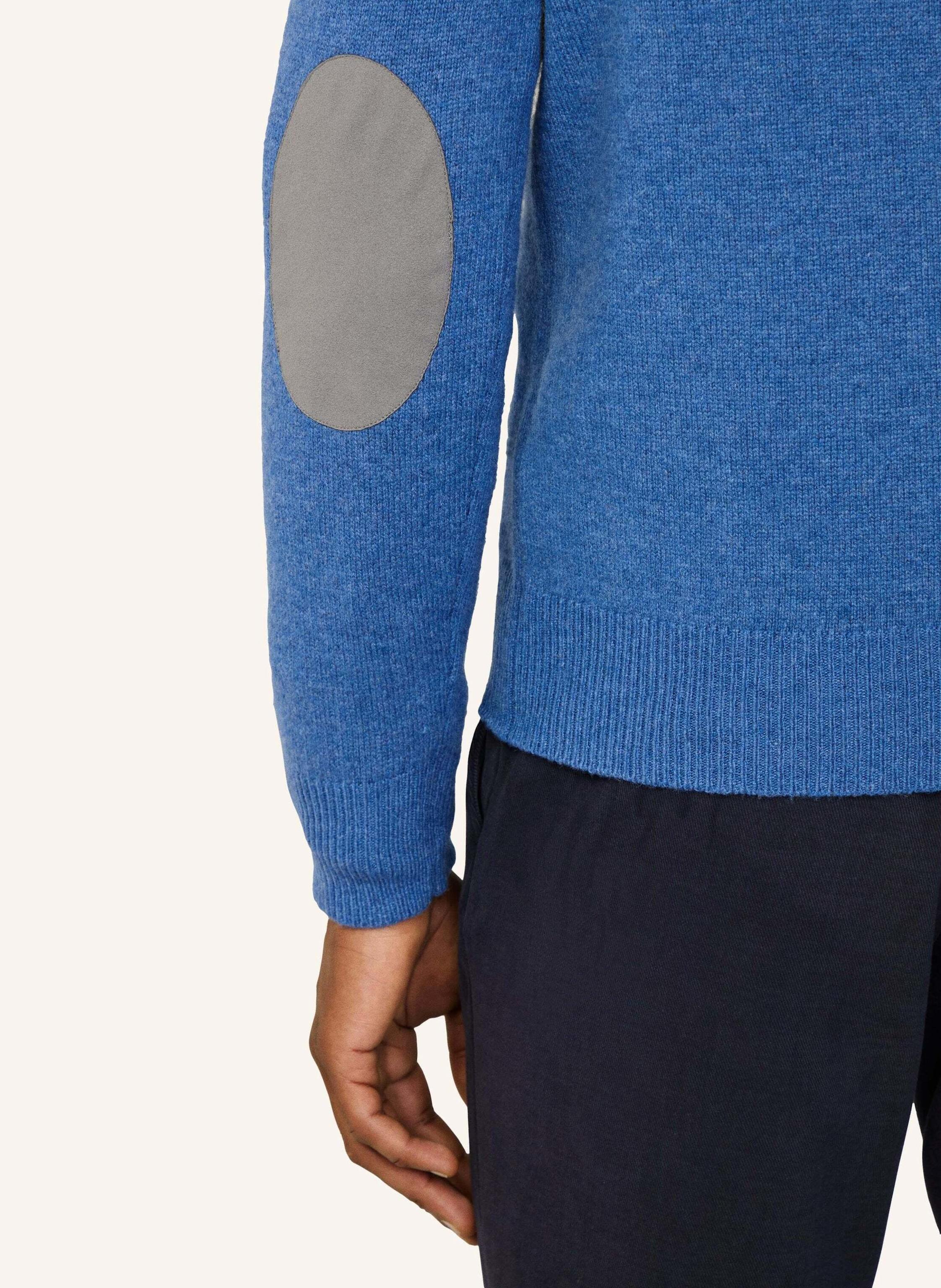Thumbnail - Hackett London Pullover Lambswool Hzip blau