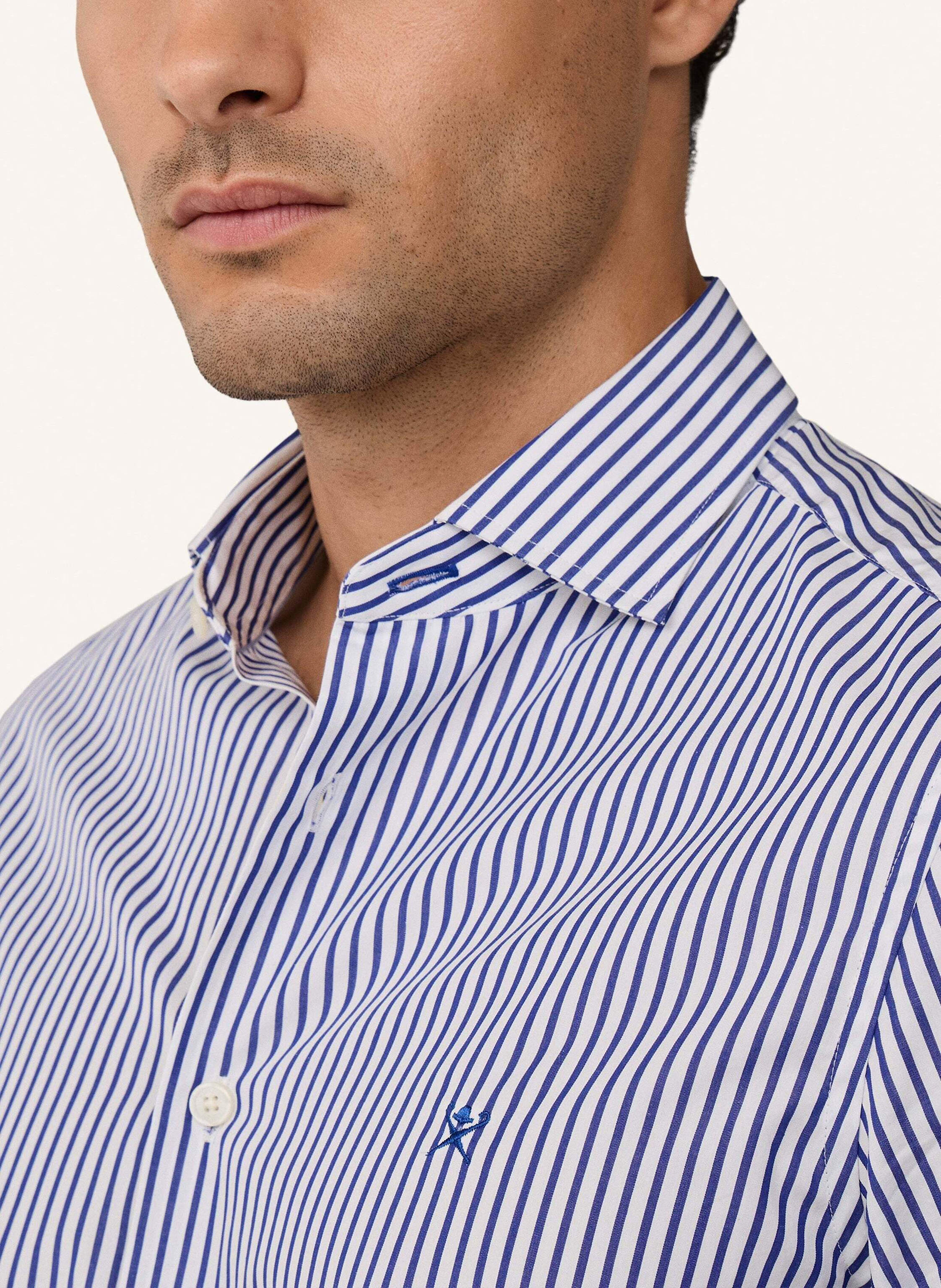 Thumbnail - Hackett London Freizeithemd City Bengal Stripe blau