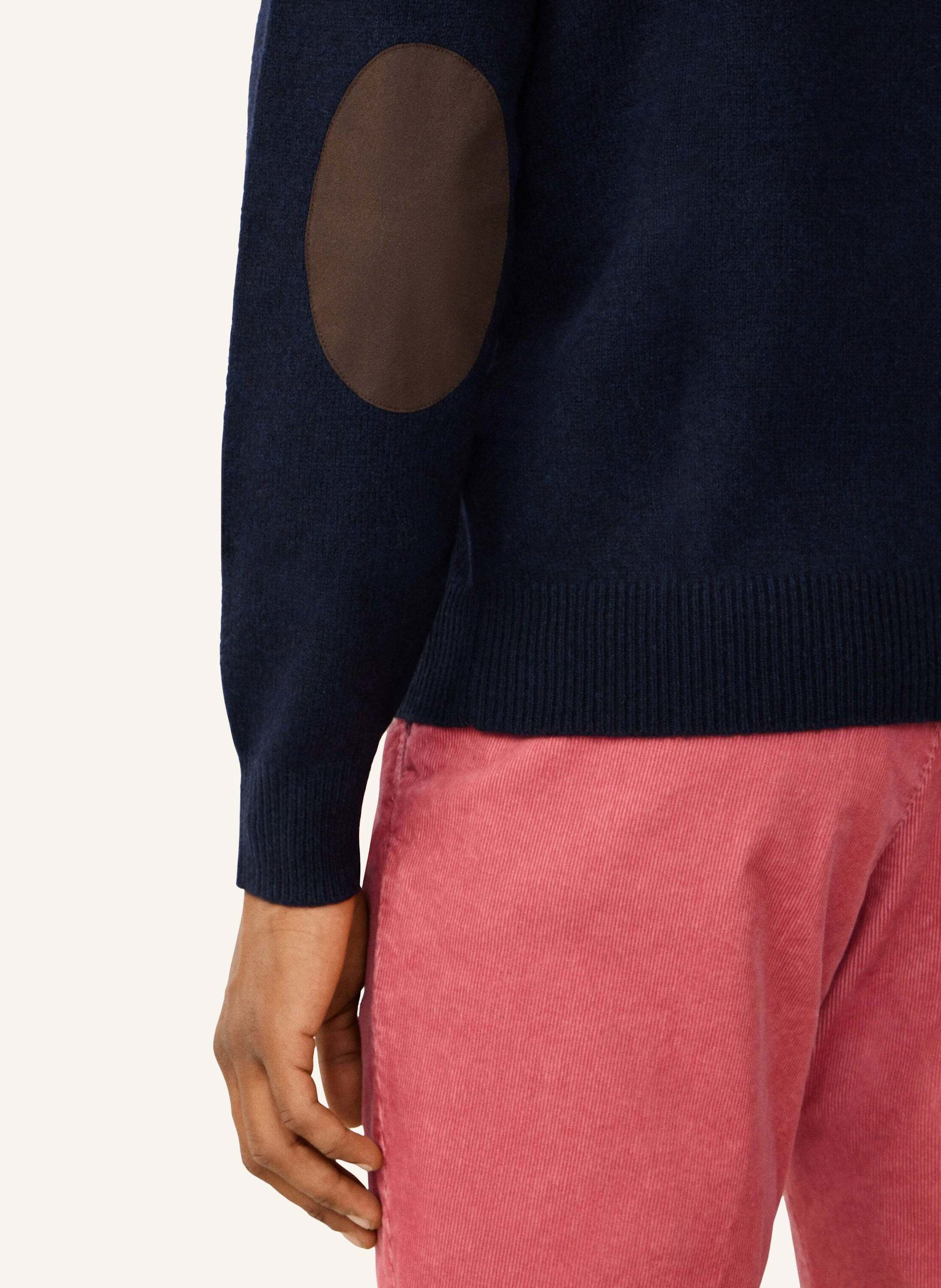 Thumbnail - Hackett London Pullover Lambswool Hzip blau