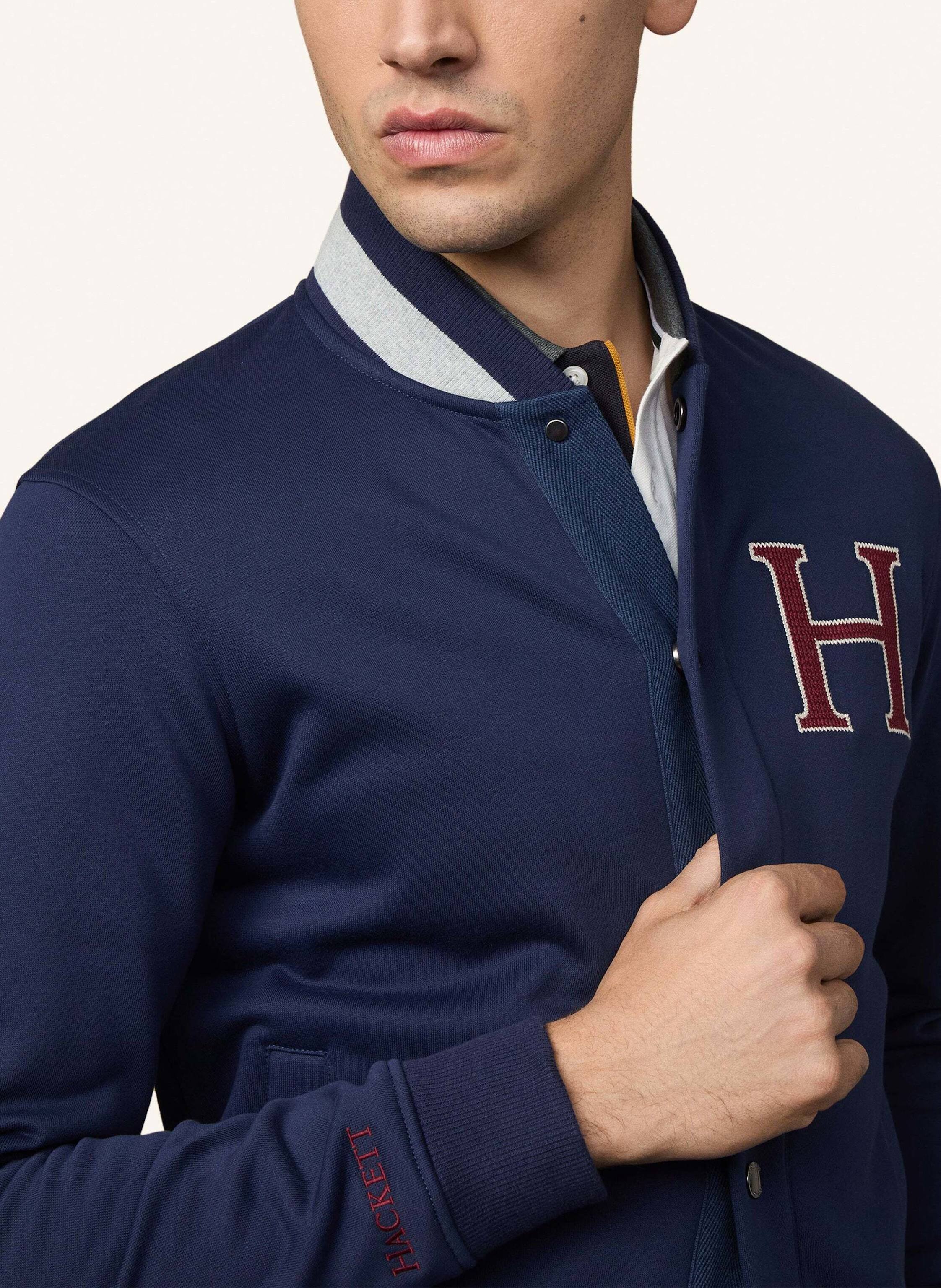 Thumbnail - Hackett London Hoodiejacke Heritage H Varsity blau