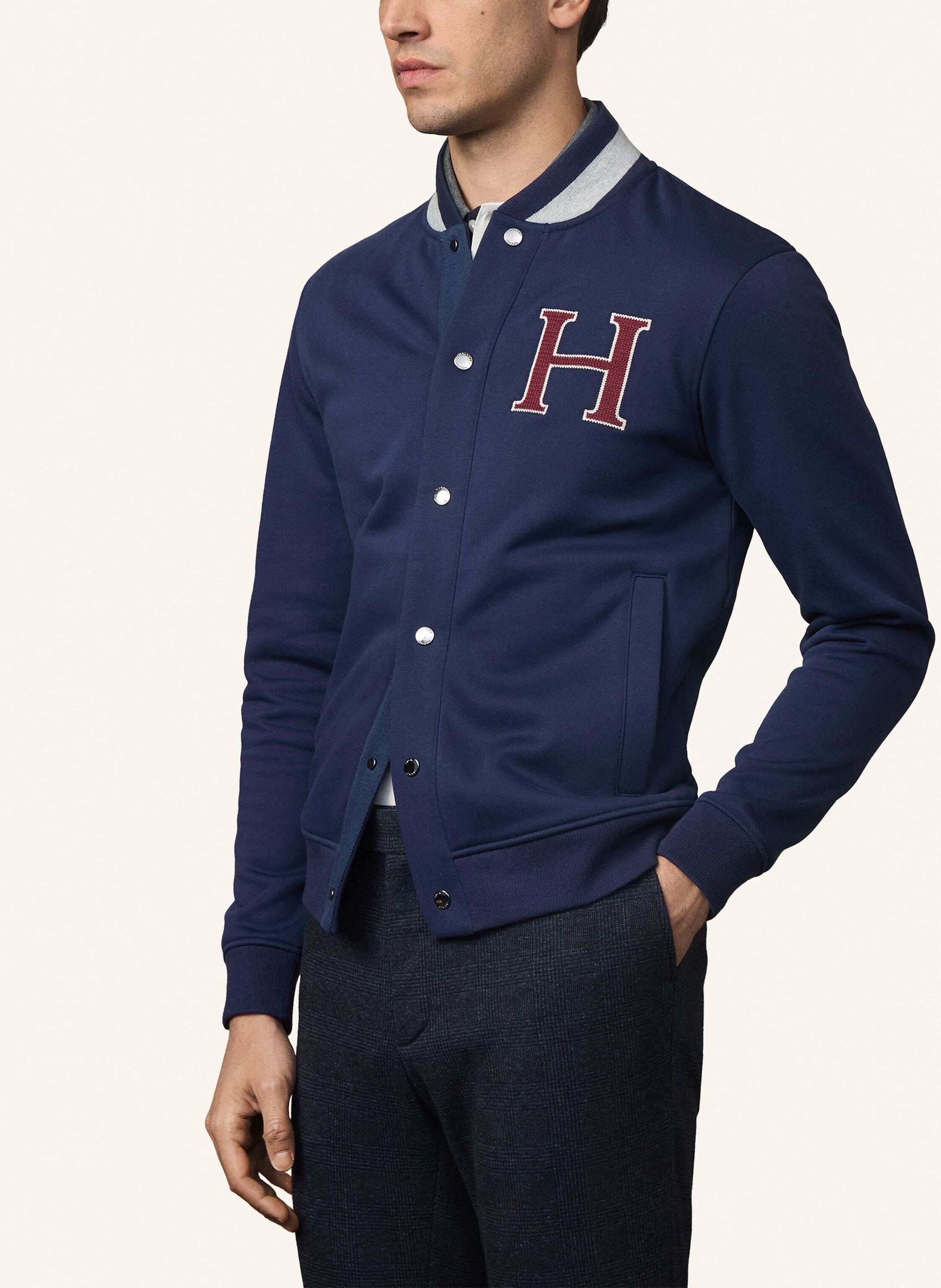 Thumbnail - Hackett London Hoodiejacke Heritage H Varsity blau