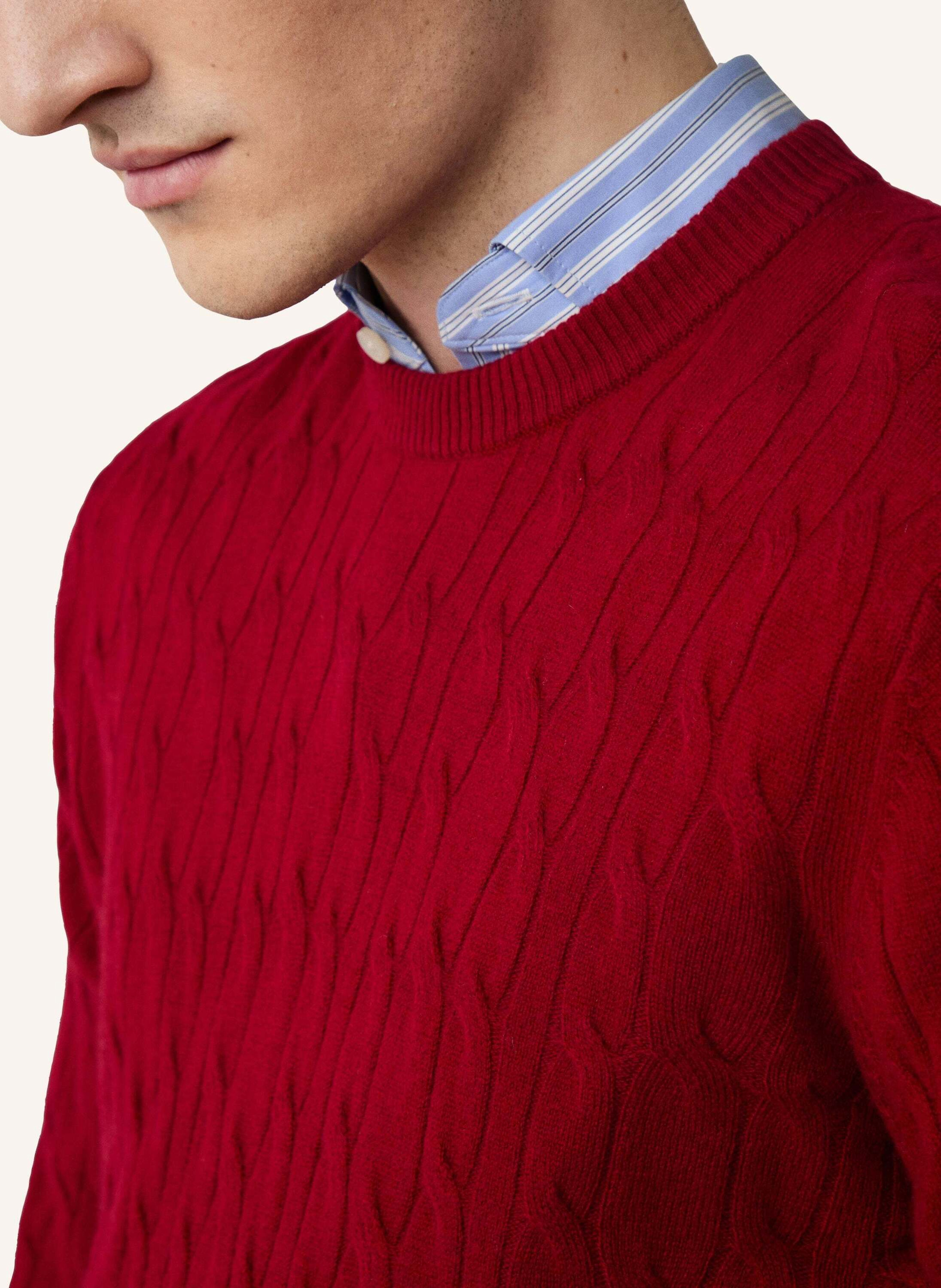 Thumbnail - Hackett London Pullover Lw Cable Crew rot