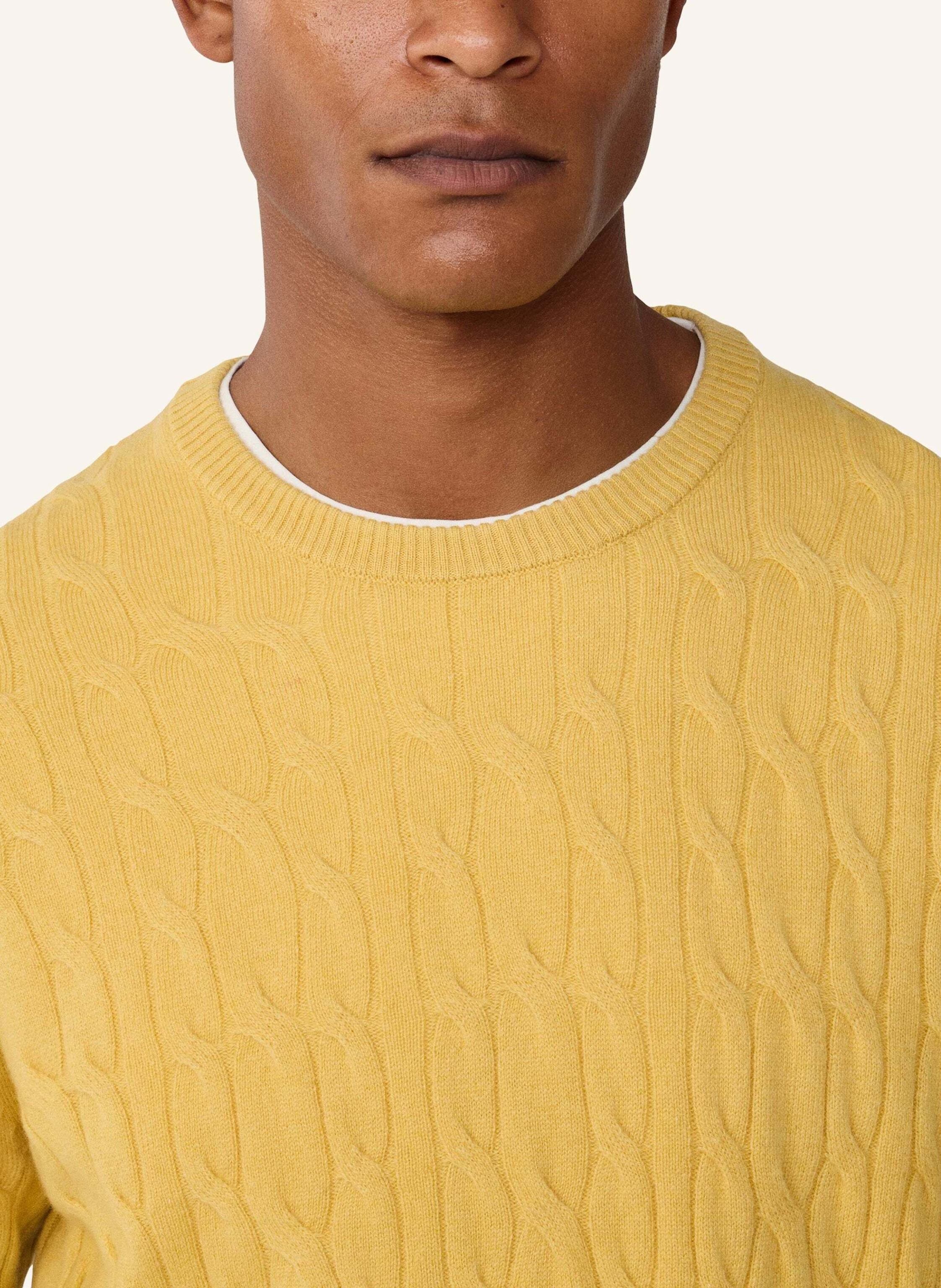 Thumbnail - Hackett London Pullover Lw Cable Crew gelb