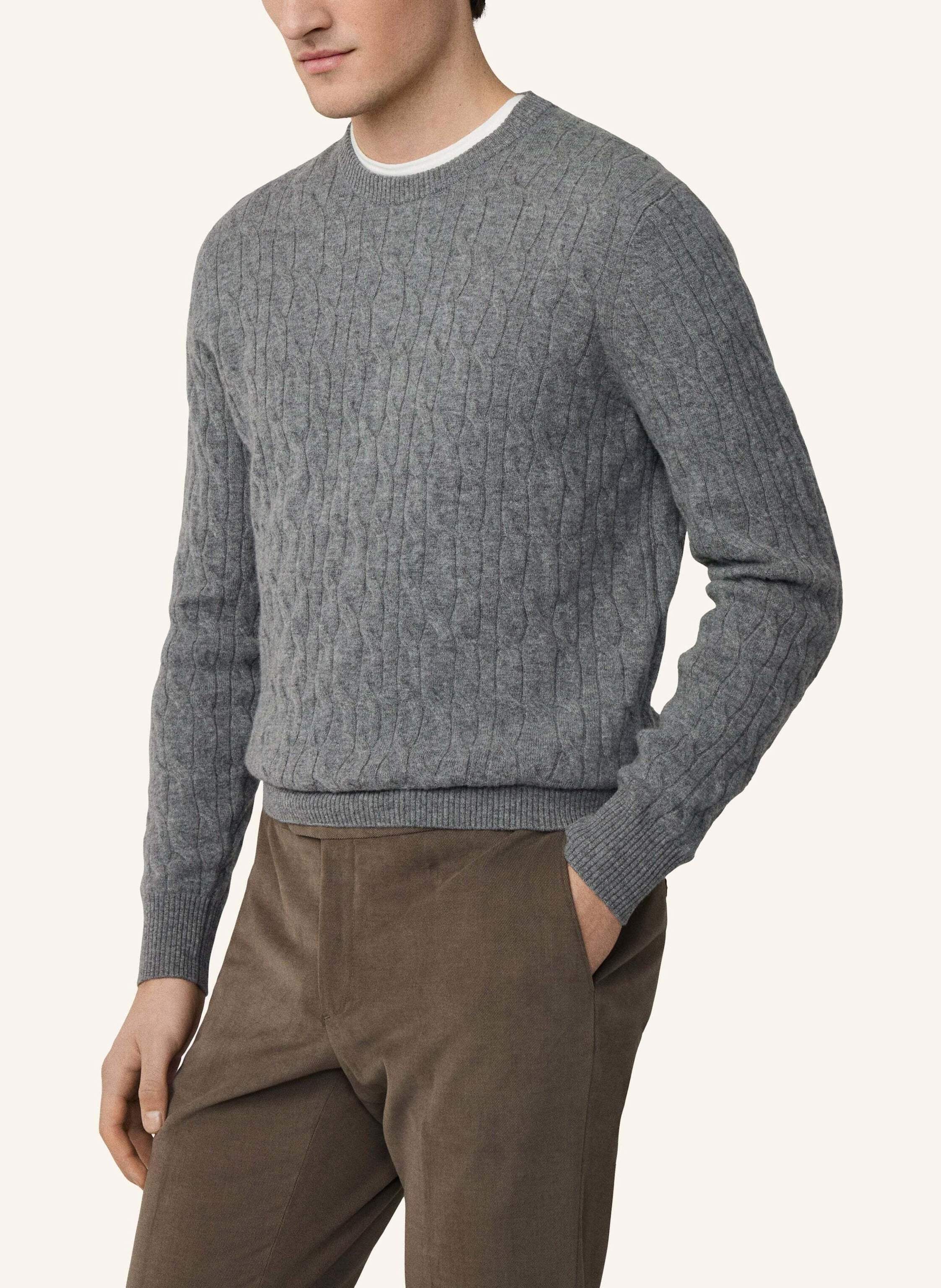 Thumbnail - Hackett London Pullover Lw Cable Crew grau