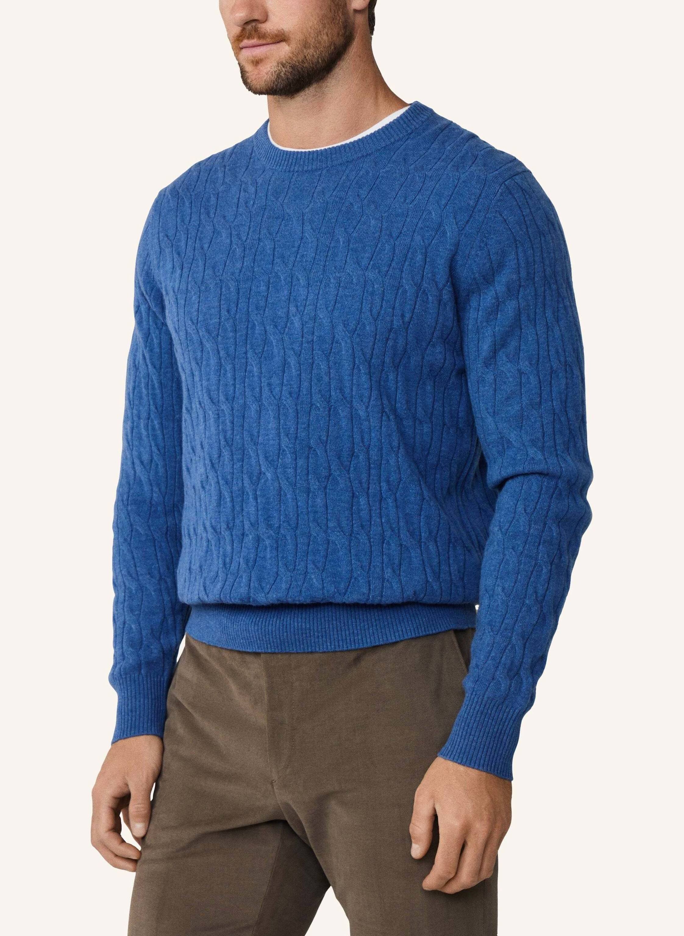 Thumbnail - Hackett London Pullover Lw Cable Crew blau