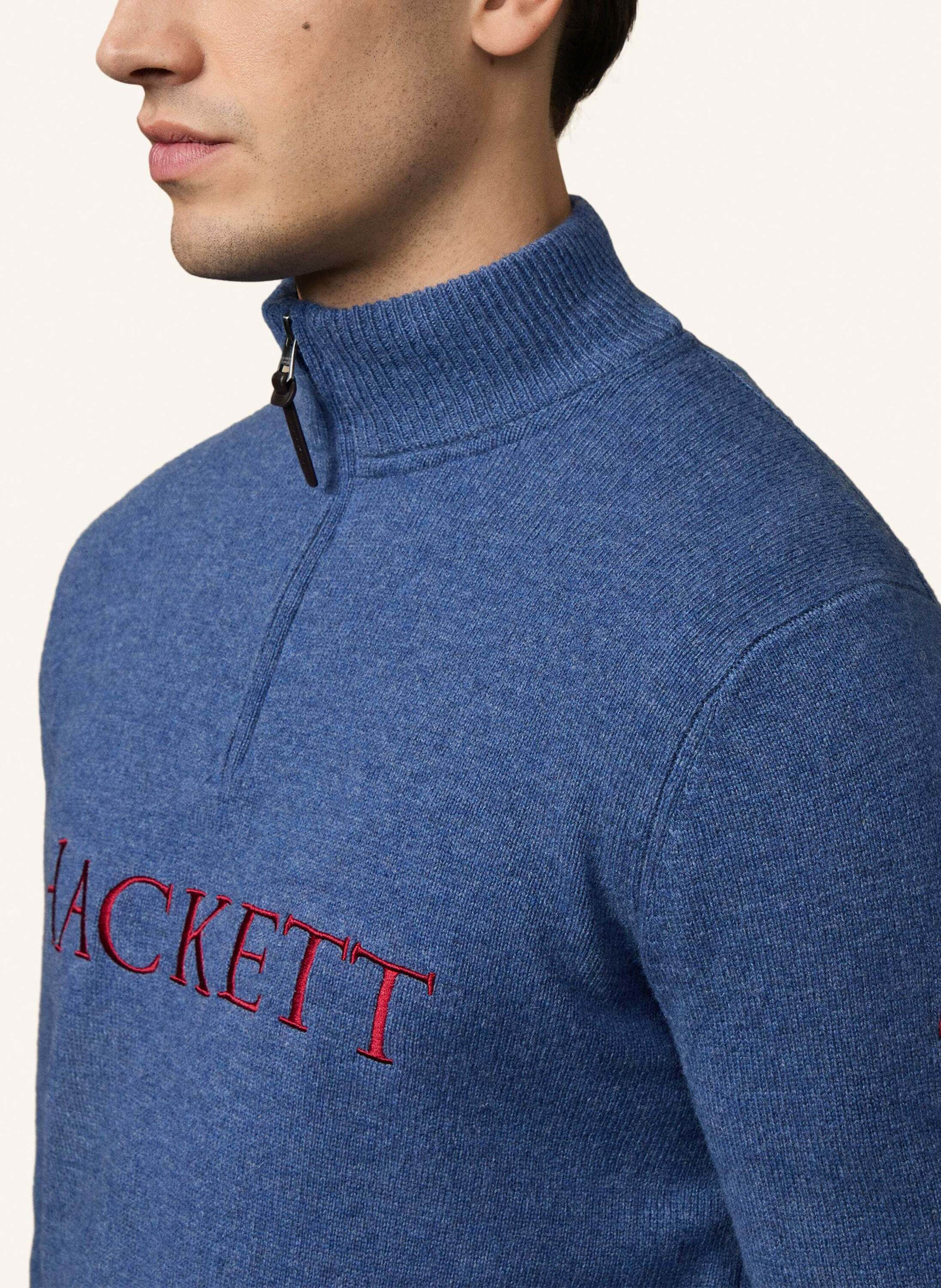Thumbnail - Hackett London Pullover Heritage No.2 Hzip blau