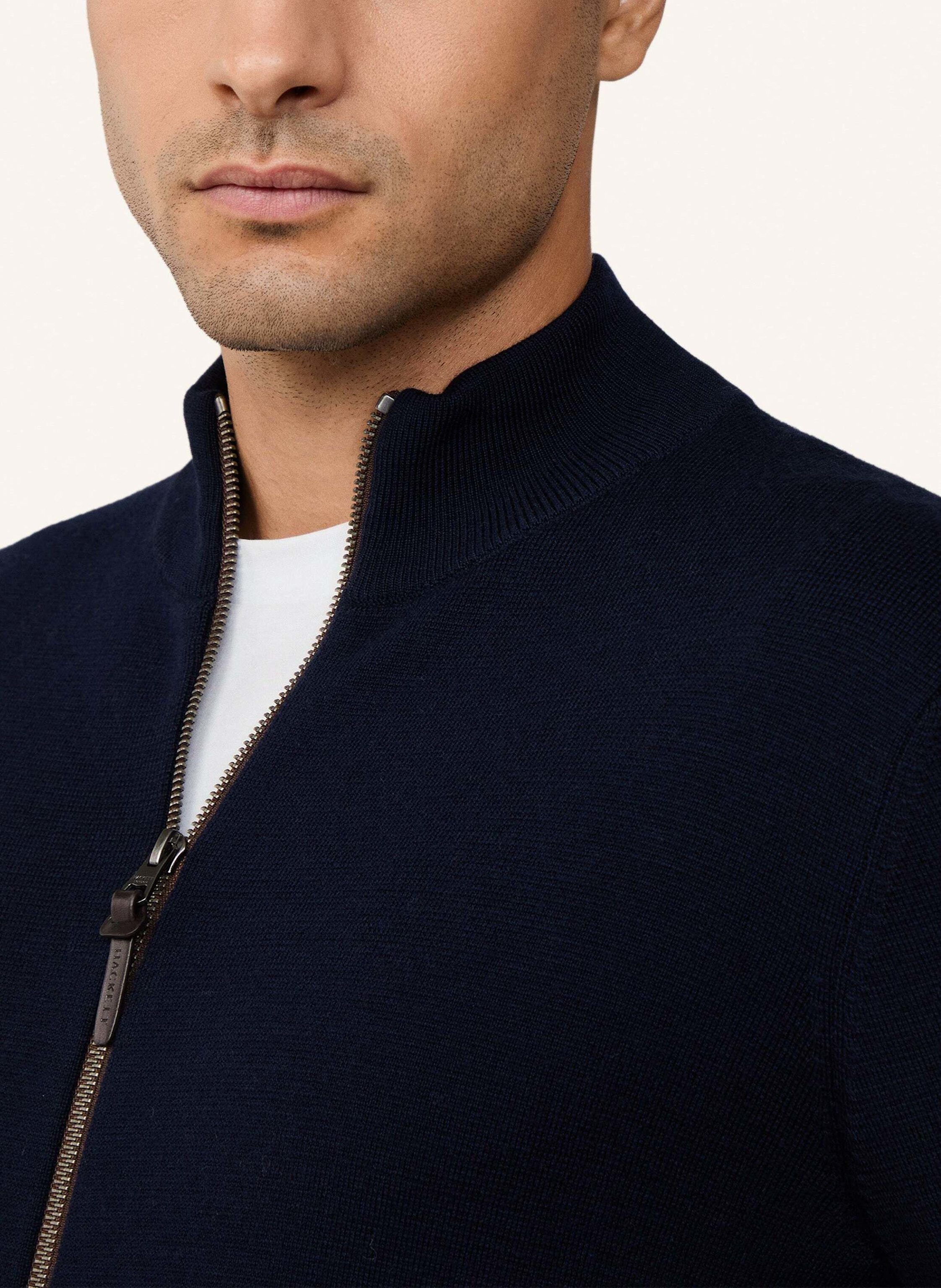 Thumbnail - Hackett London Strickjacken Cardigan Milano Fzip blau