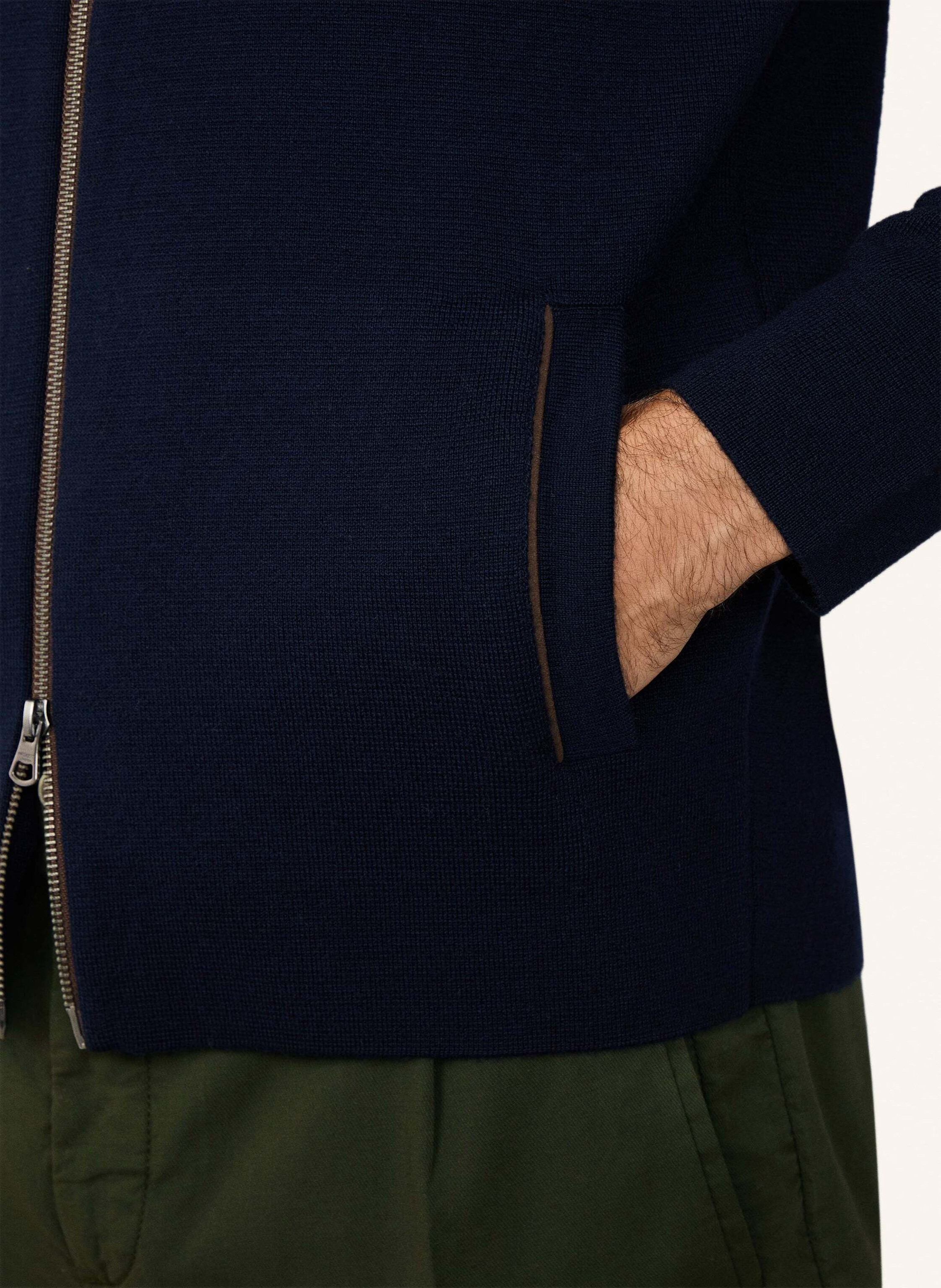 Thumbnail - Hackett London Strickjacken Cardigan Milano Fzip blau