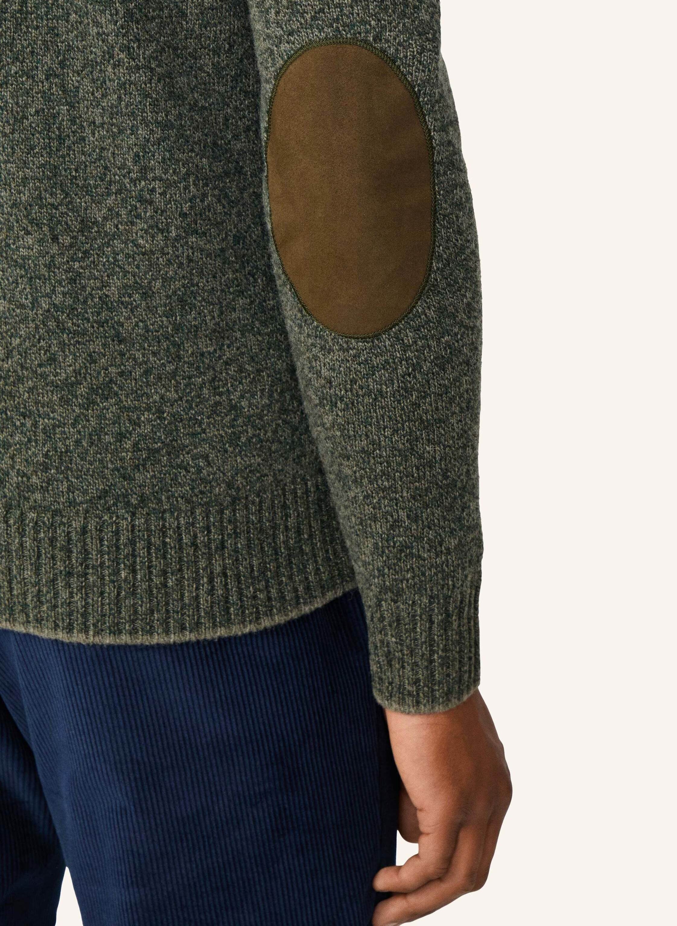 Thumbnail - Hackett London Pullover Mouline Crew gruen