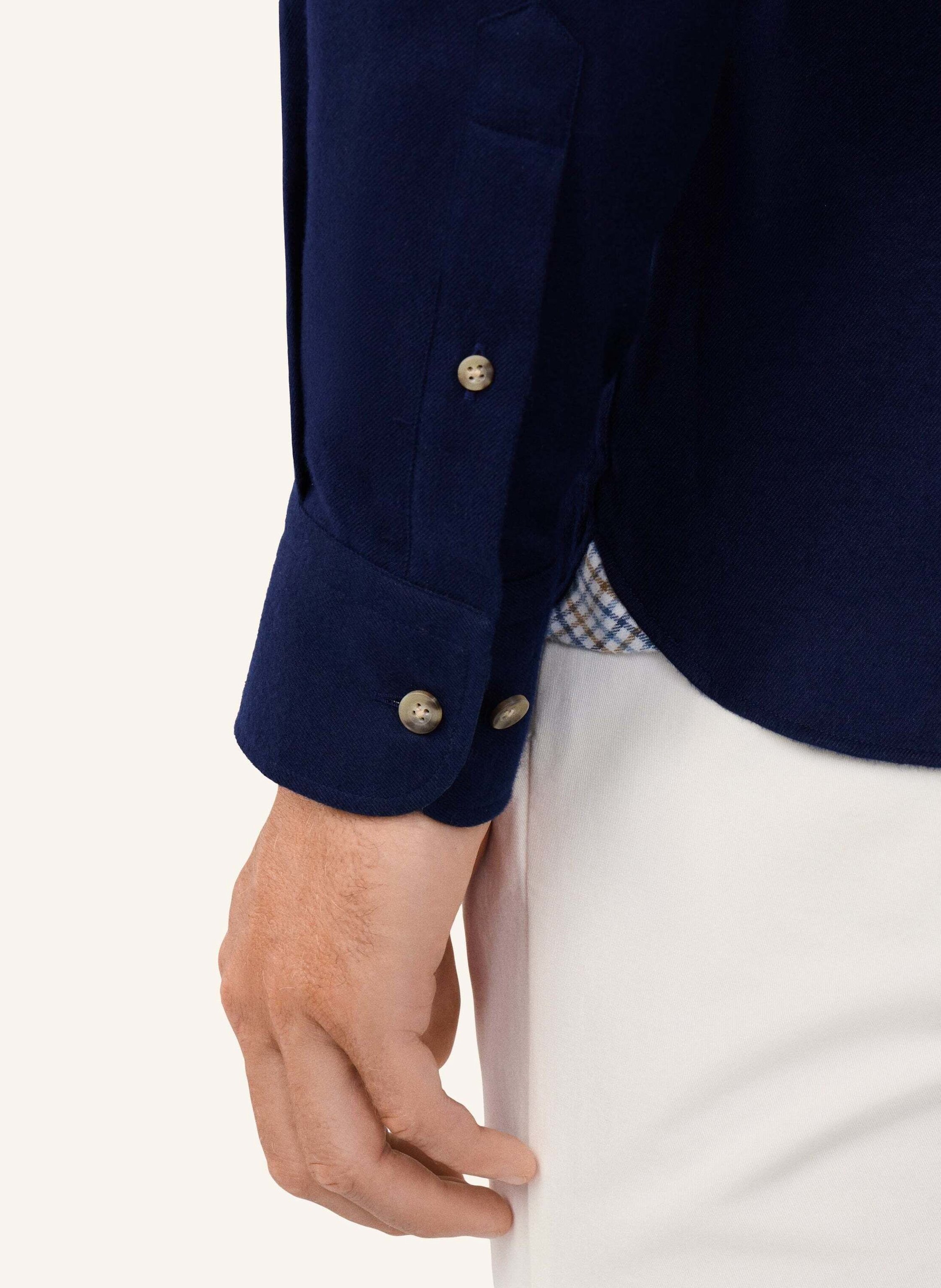 Thumbnail - Hackett London Freizeithemd Flannel Multi Trim blau