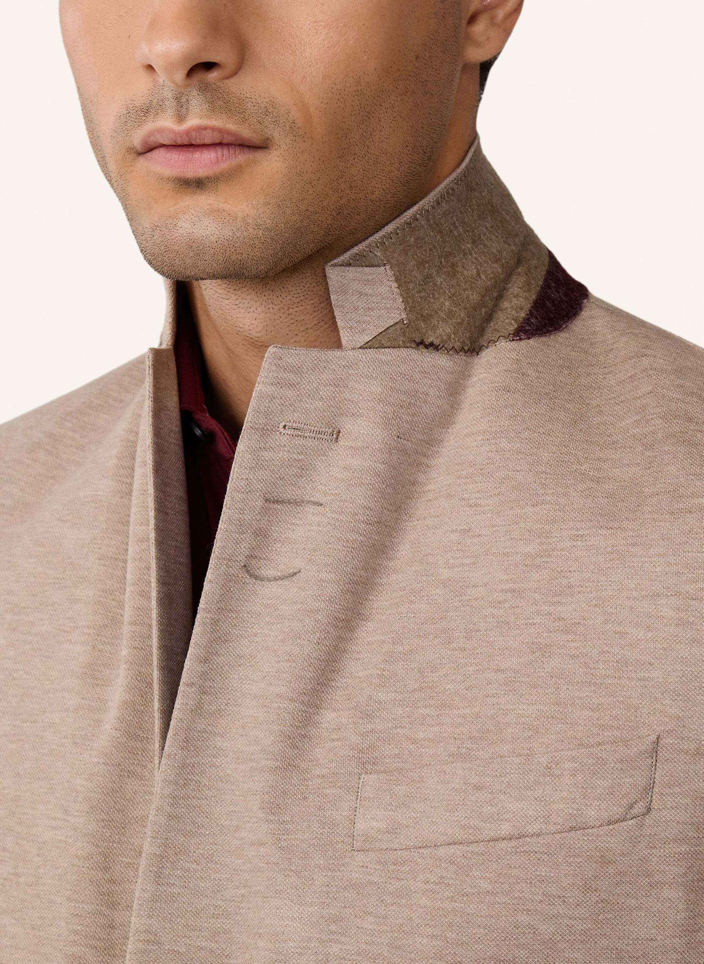 Thumbnail - Hackett London Blazer Melange Pique braun