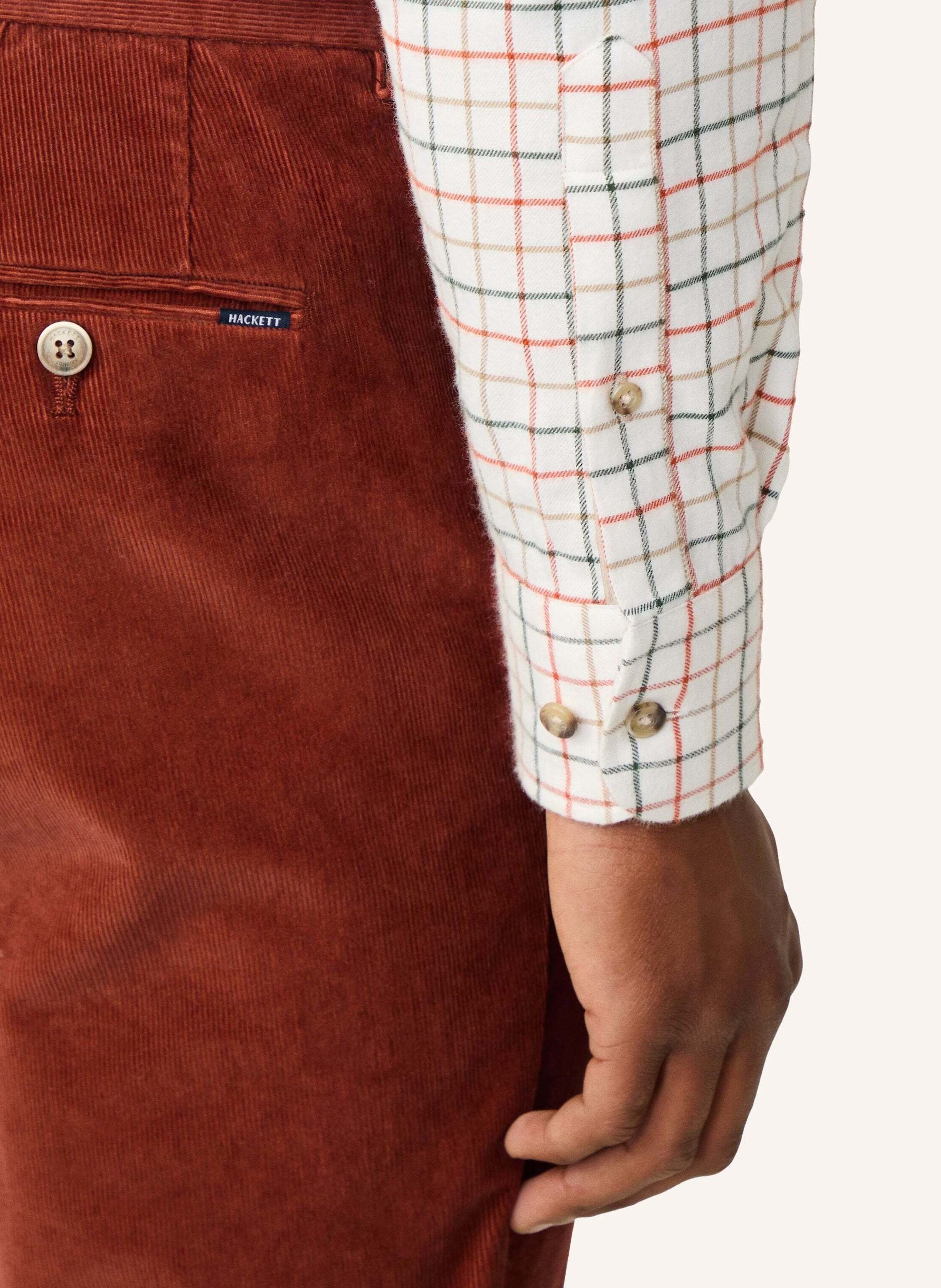 Thumbnail - Hackett London Freizeithemd Lge Flannel Tattersall orange