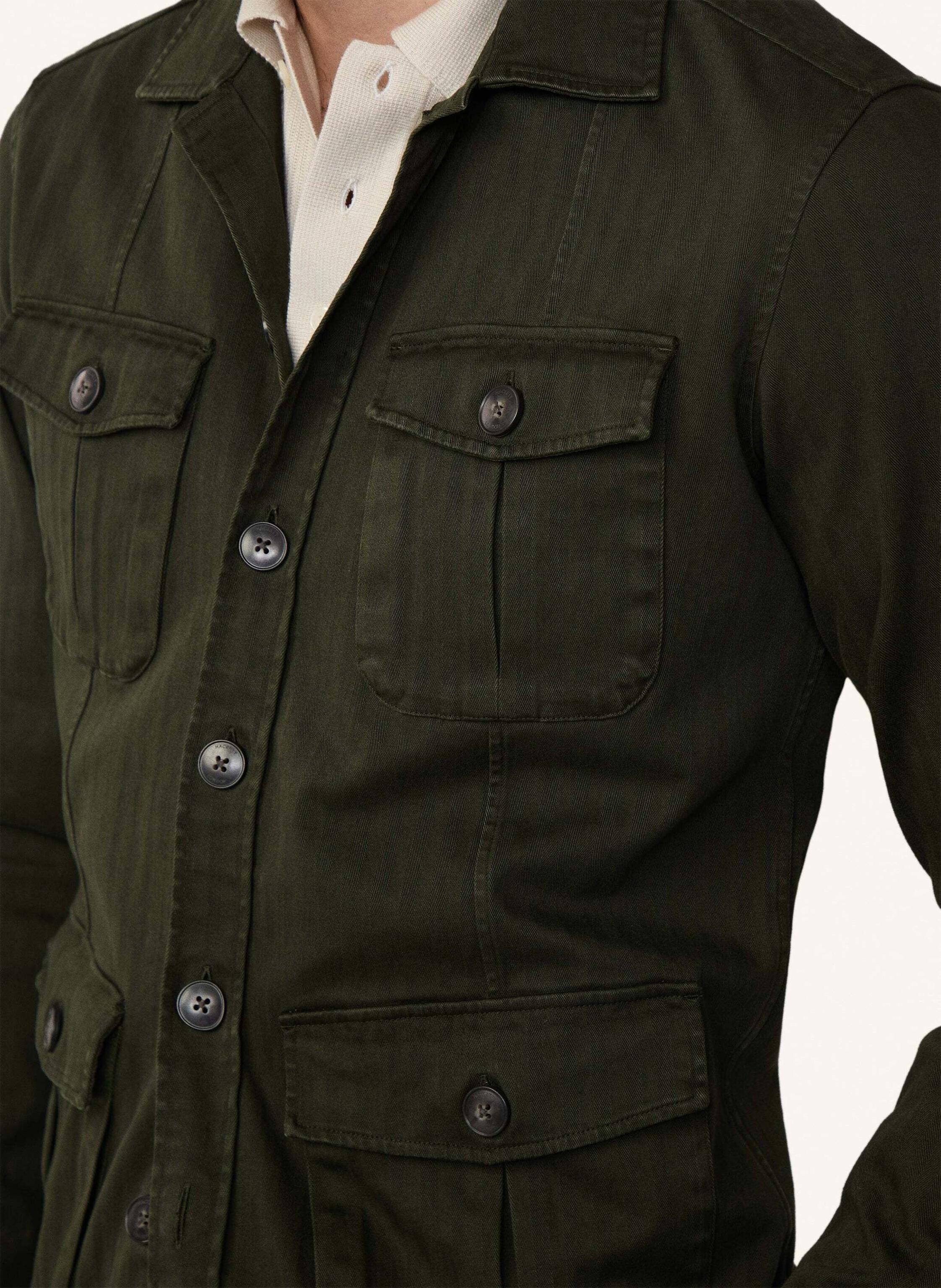 Thumbnail - Hackett London Fliegerjacke Gmd 4 Pkt Overshirt gruen