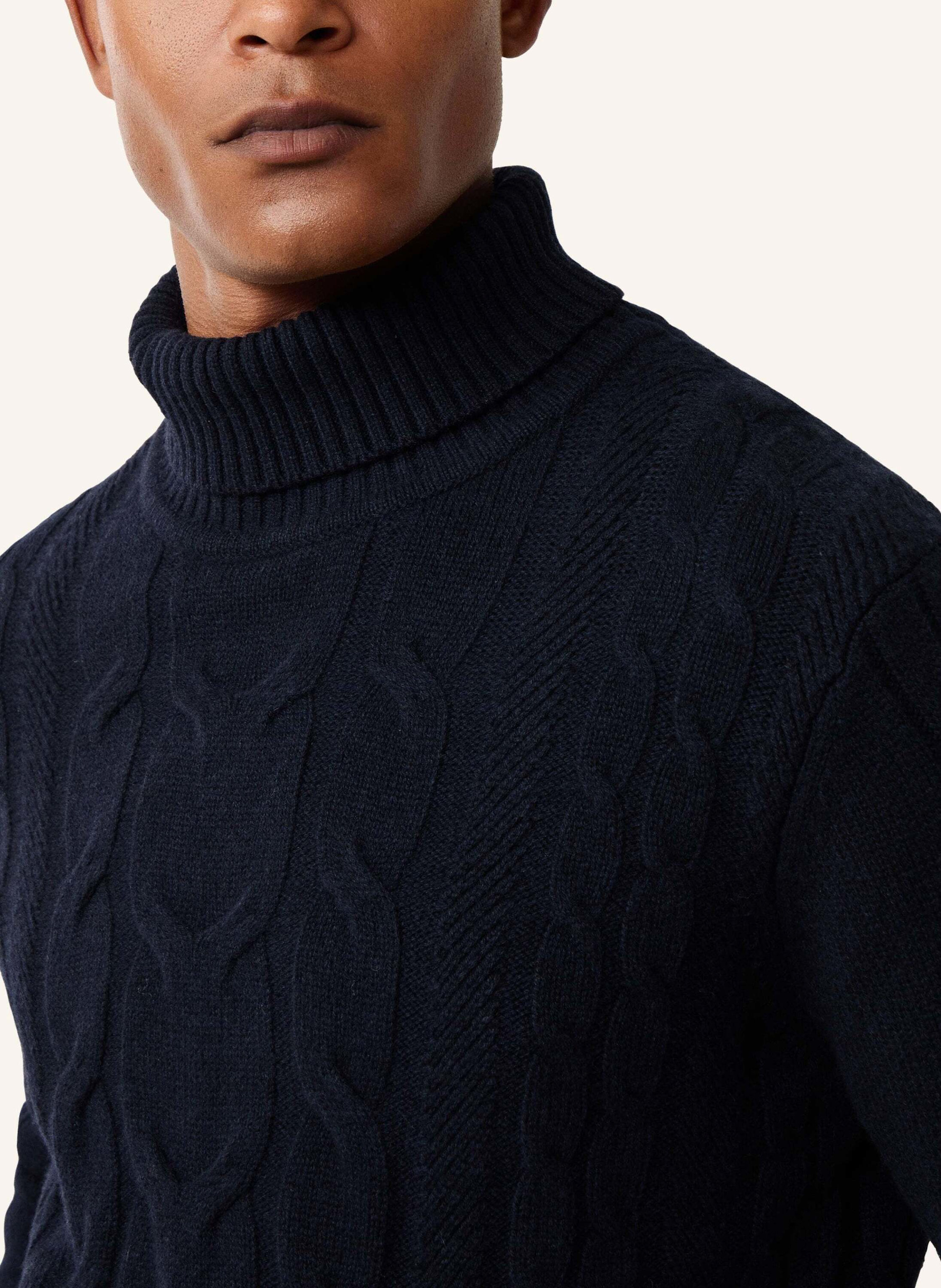 Thumbnail - Hackett London Pullover Cable Roll Neck blau