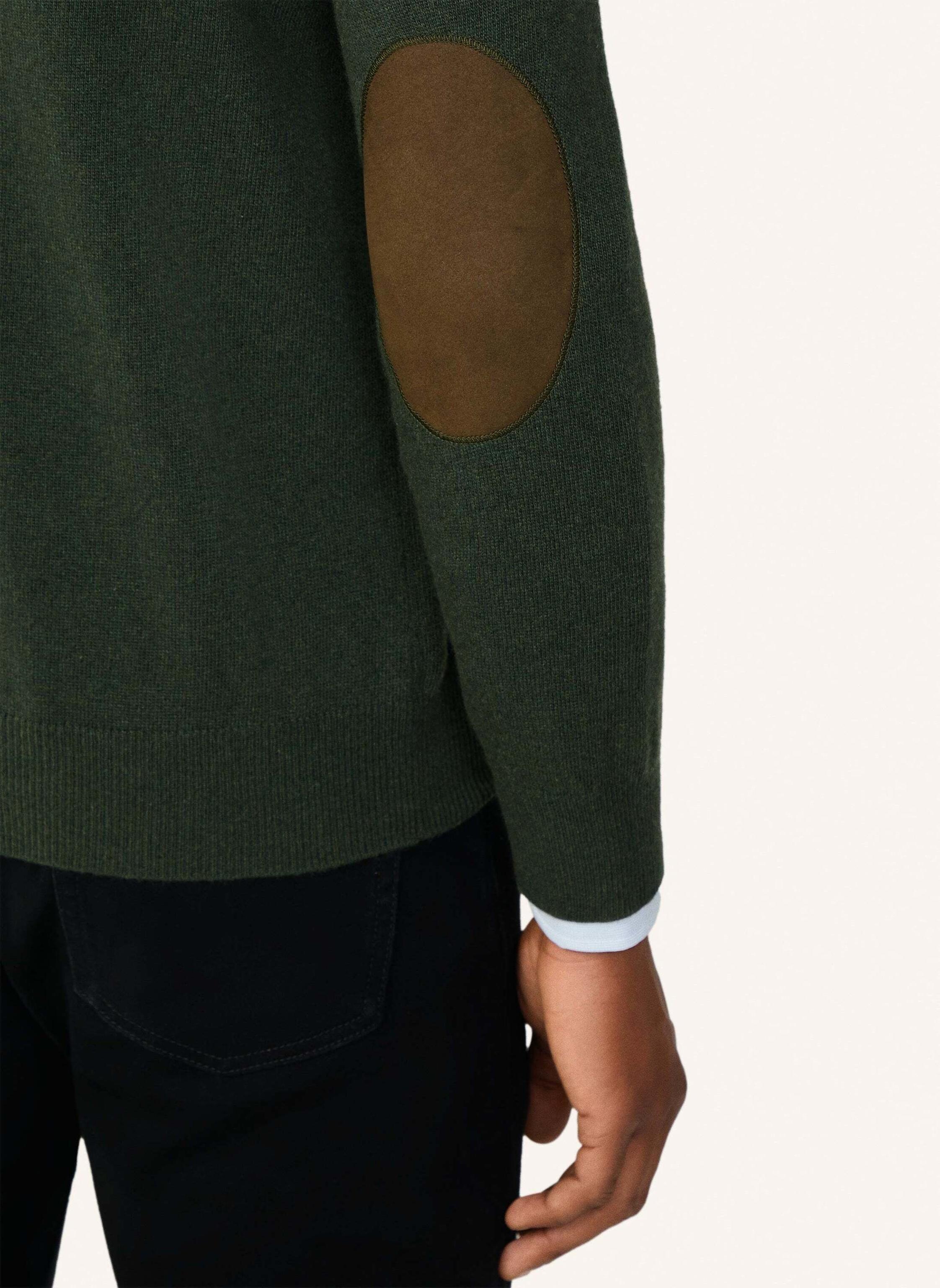 Thumbnail - Hackett London Pullover Merino Cash Mix Hzip gruen