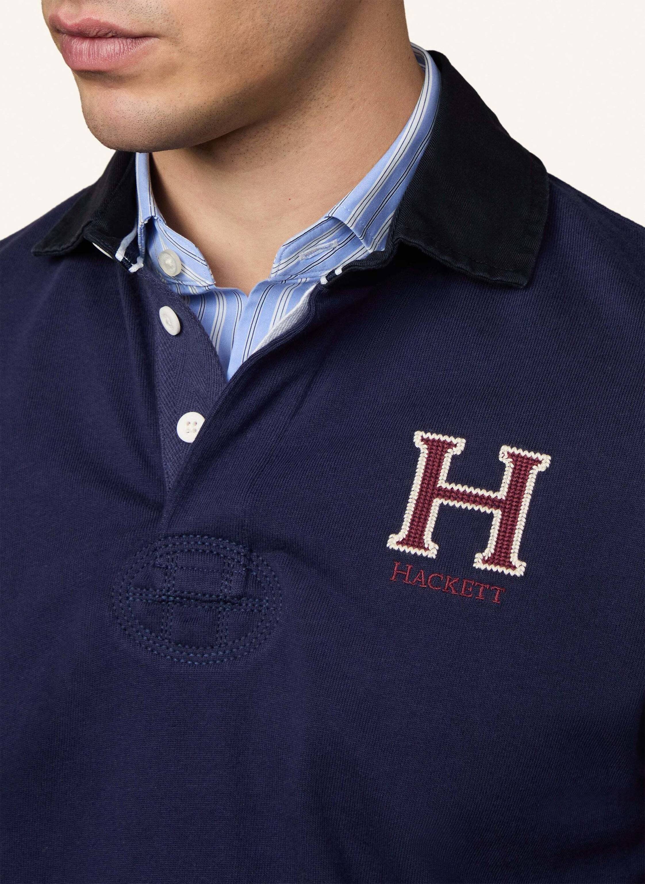 Thumbnail - Hackett London Poloshirt Heritage H Rugby blau