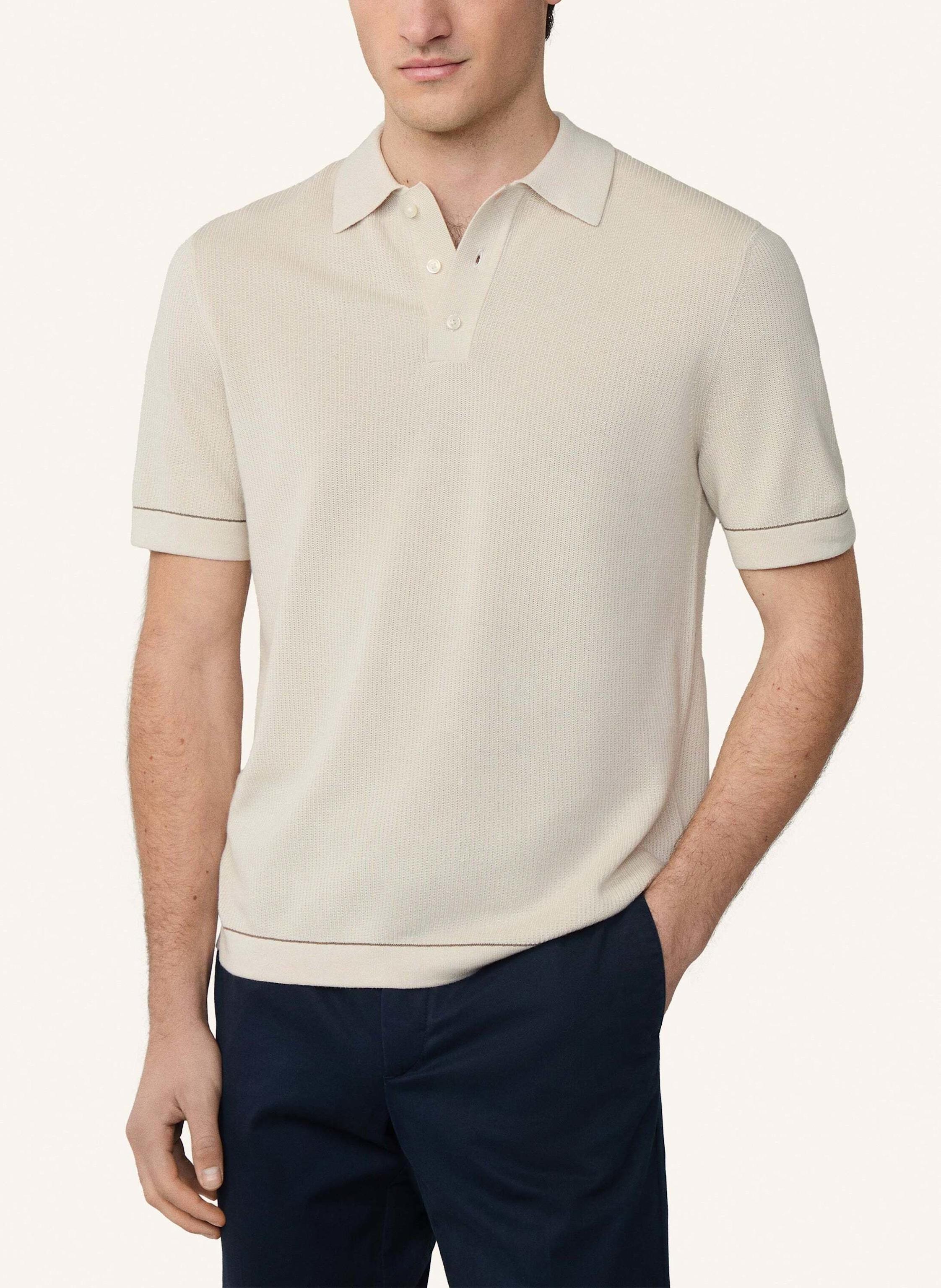 Thumbnail - Hackett London Poloshirt Textured Knit Polo beige
