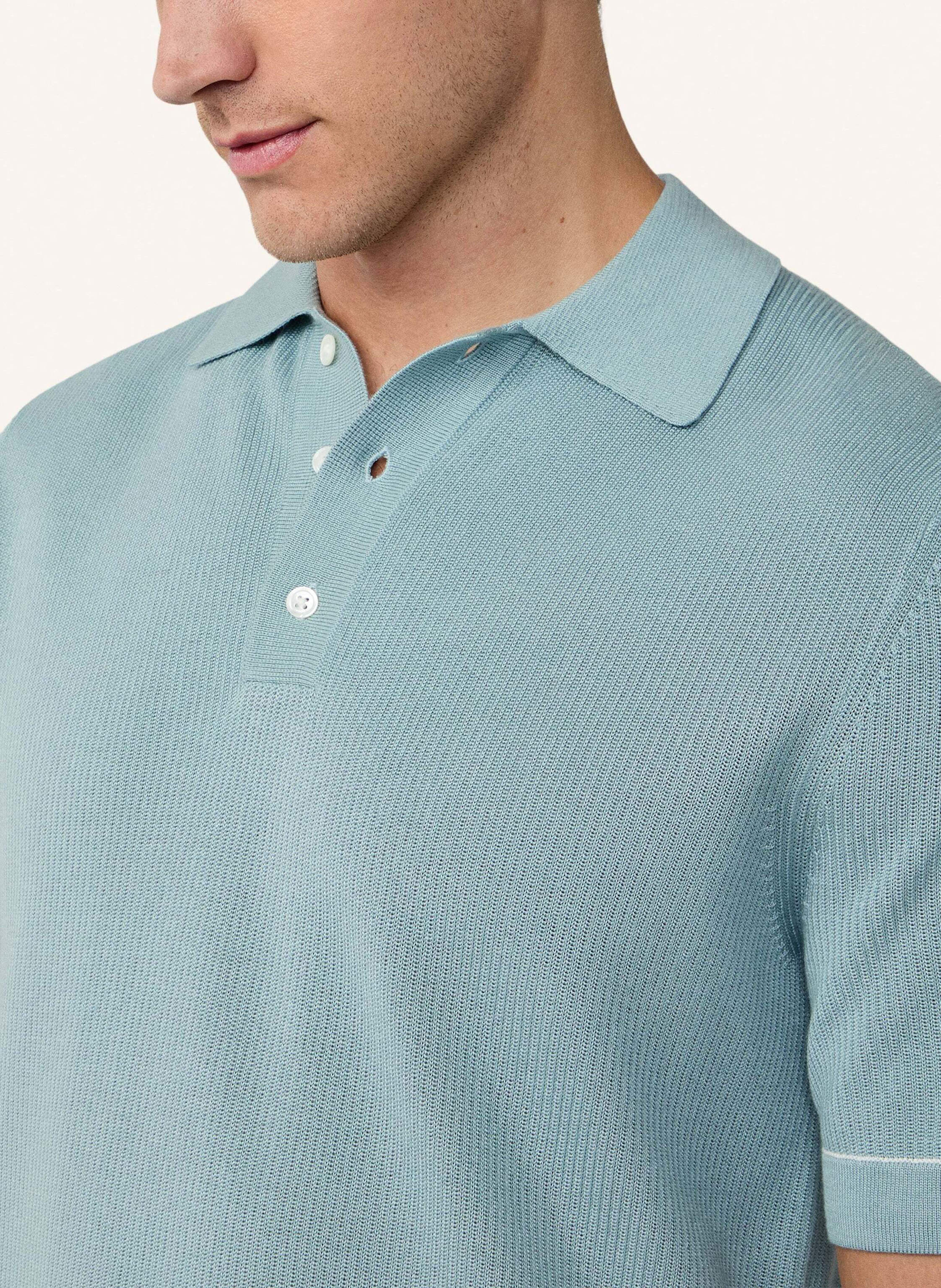 Thumbnail - Hackett London Poloshirt Textured Knit Polo blau