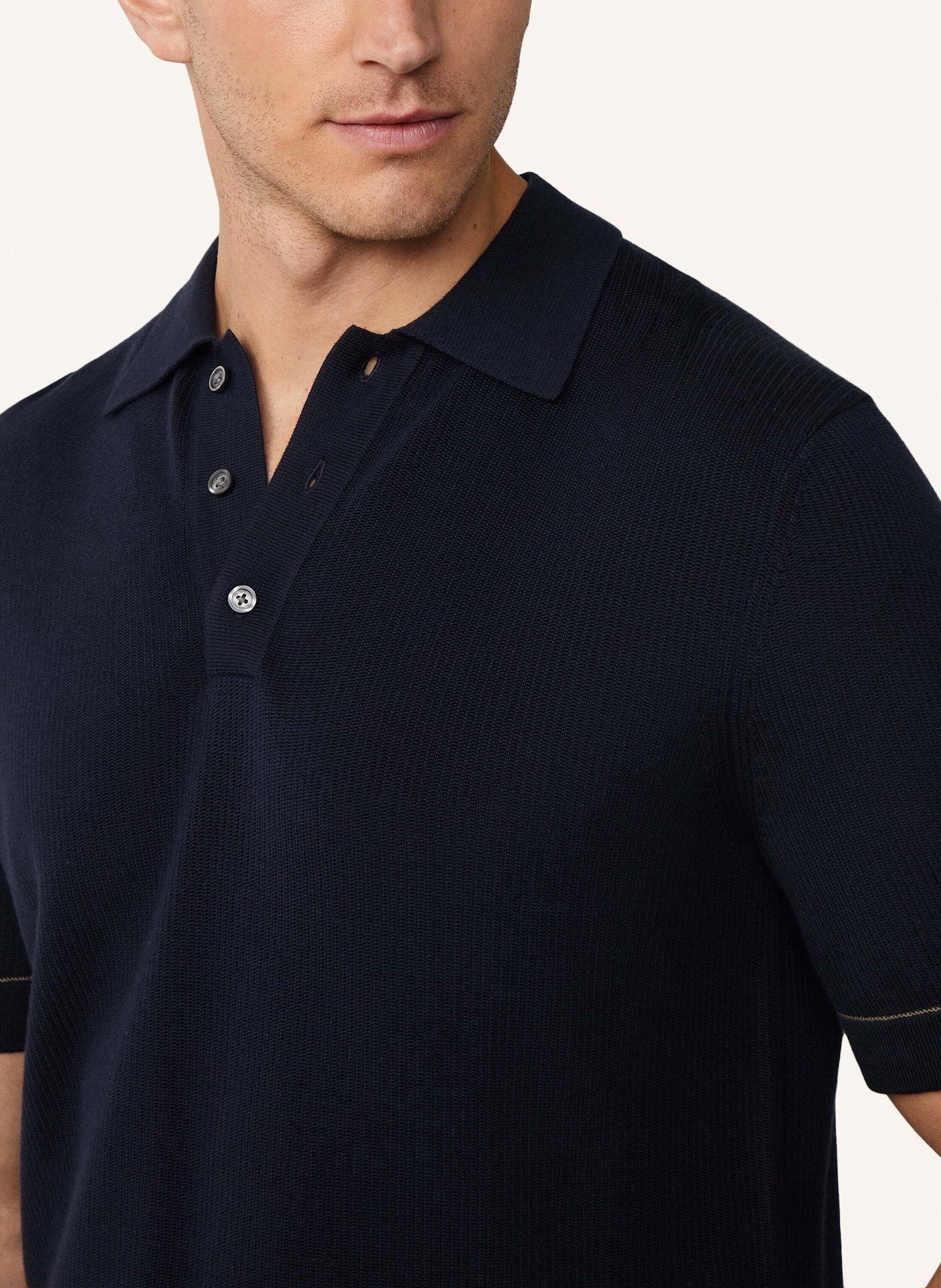 Thumbnail - Hackett London Poloshirt Textured Knit Polo blau