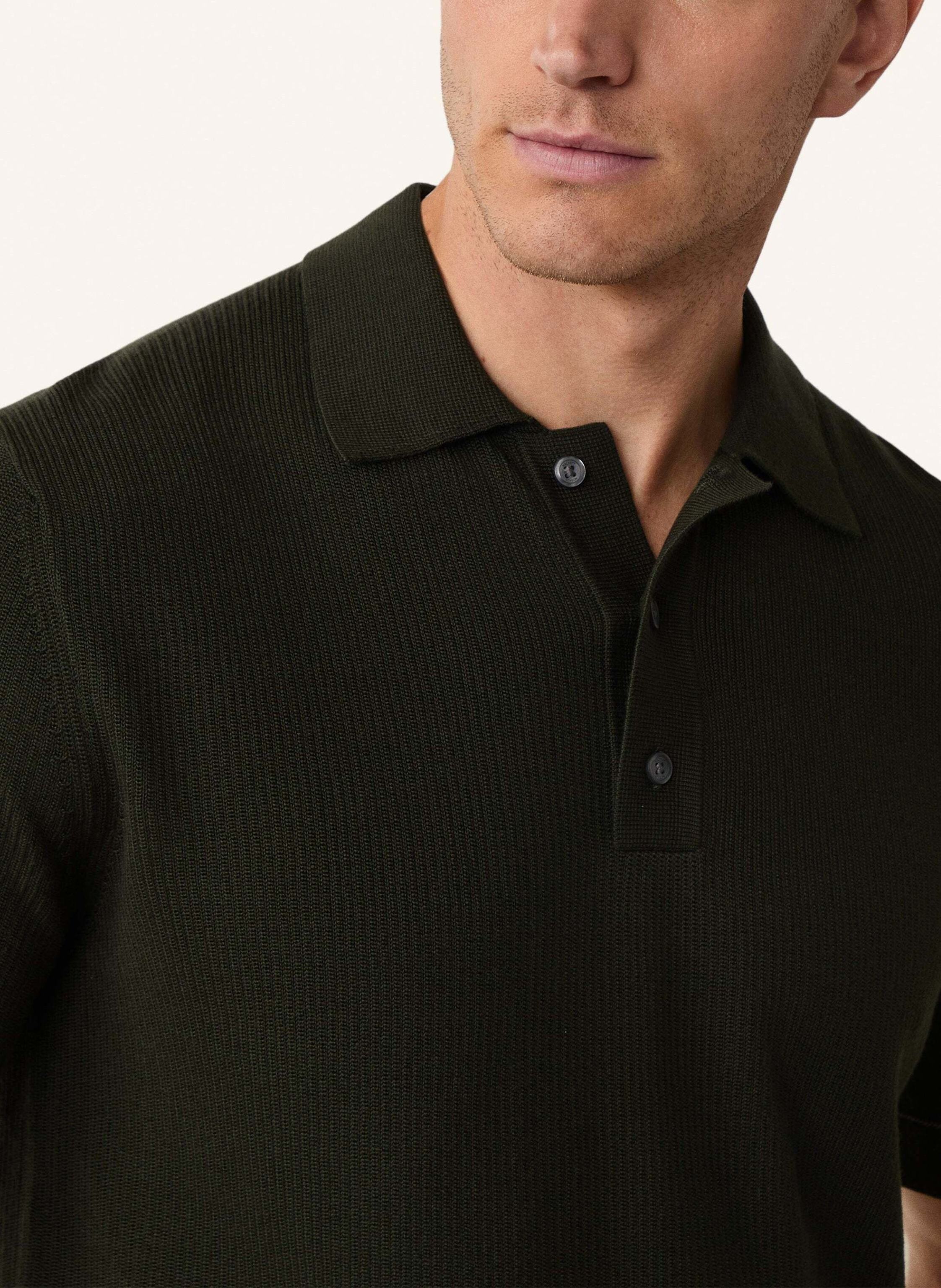 Thumbnail - Hackett London Poloshirt Textured Knit Polo gruen