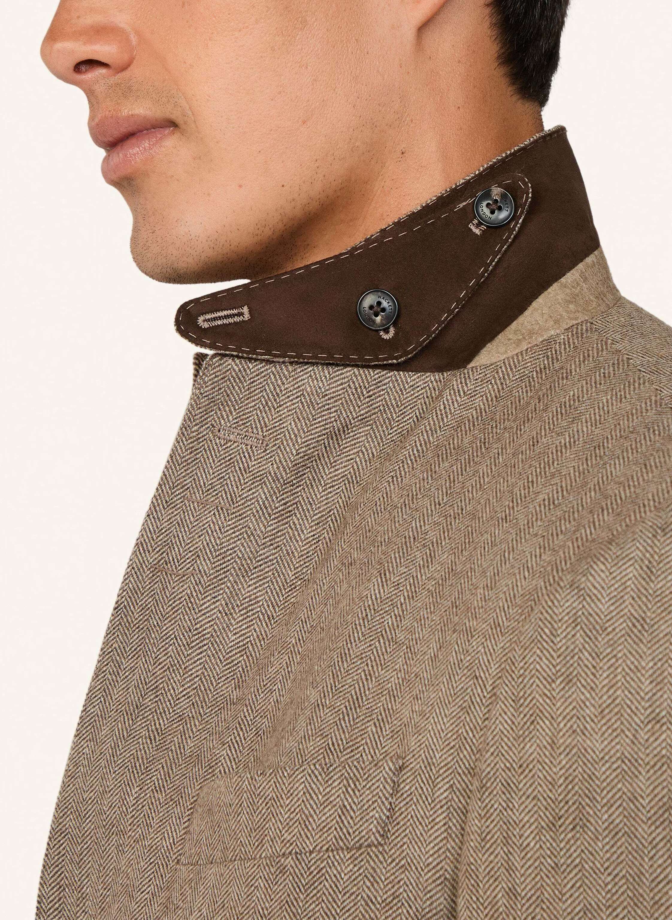 Thumbnail - Hackett London Blazer Wool Hbone Jkt beige